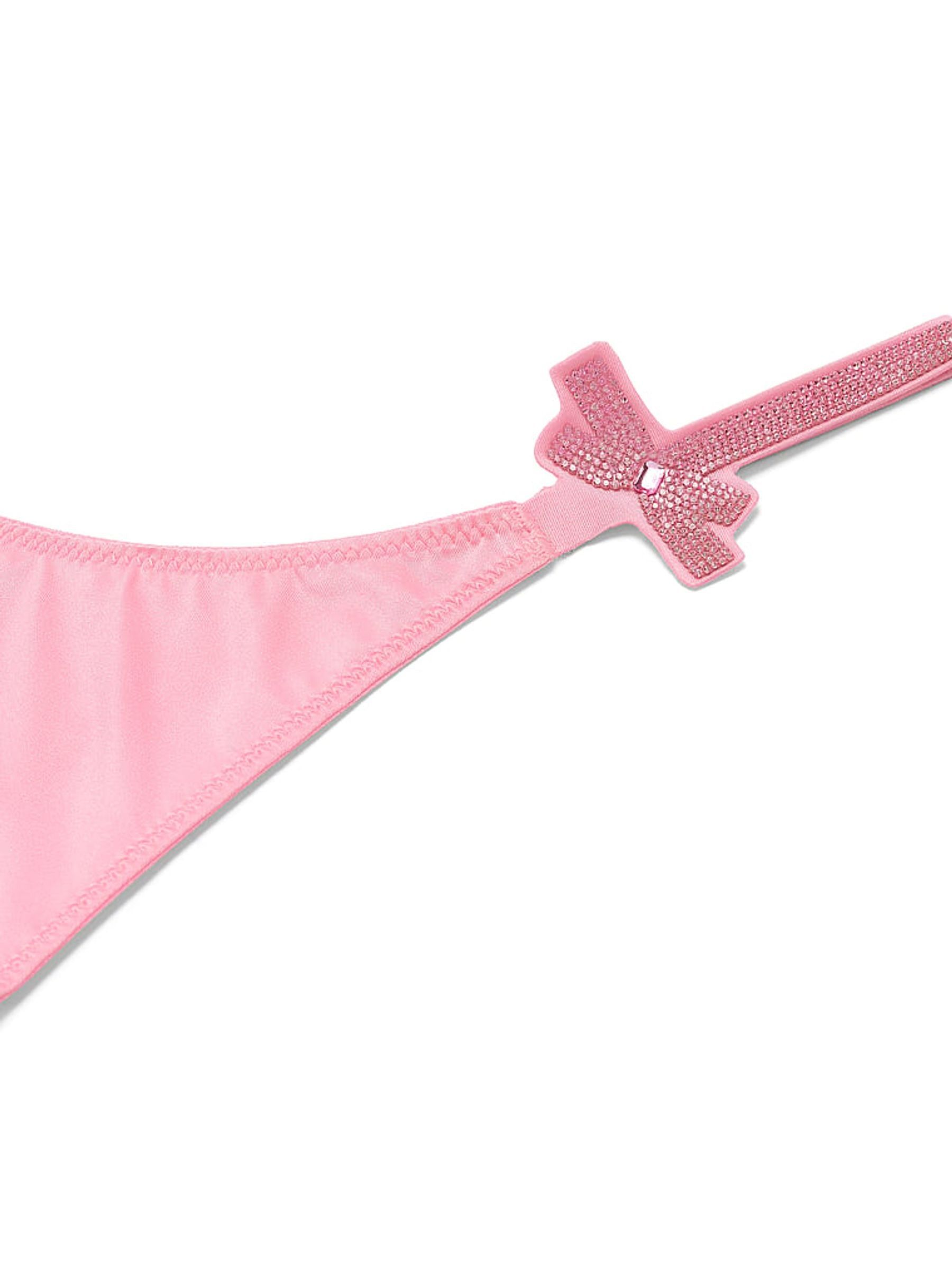 Victoria Pink Thong Shine Bow Knickers - Image 3 of 3