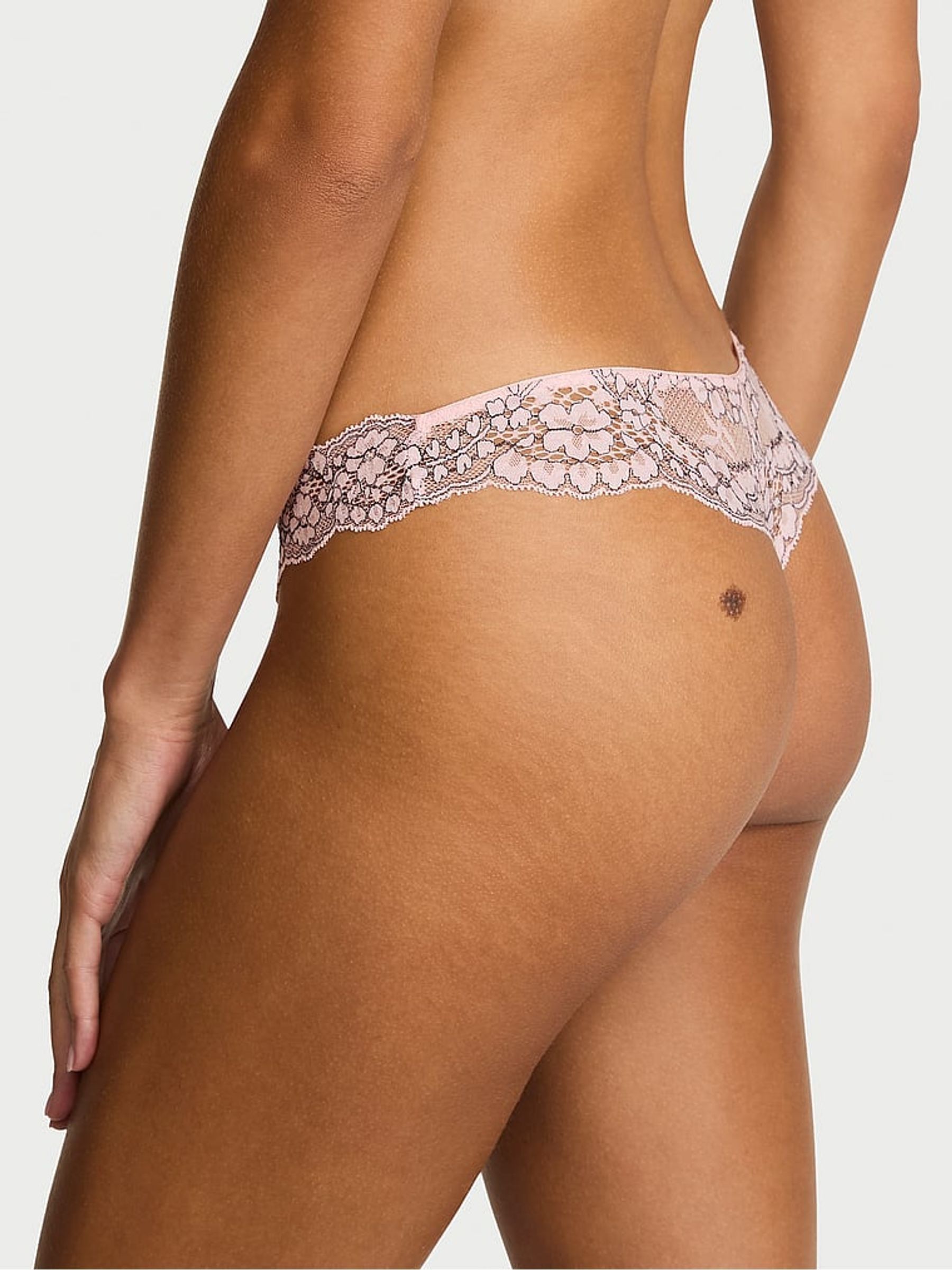 Angel Pink Thong Lace Knickers - Image 2 of 3