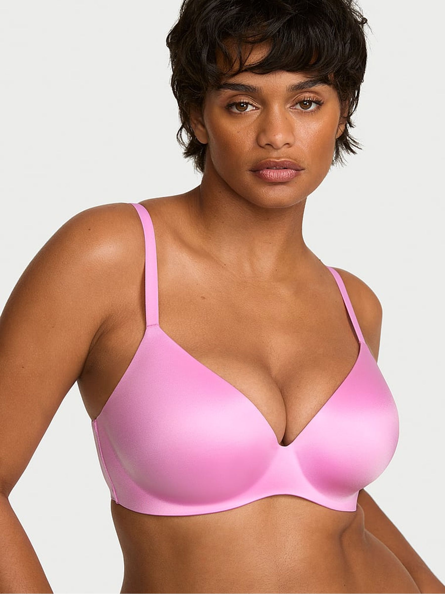 Lilac Shimmer Pink Lightly Lined Demi Flexfactor Bra - Image 2 of 3 Lilac Shimmer Pink Lightly Lined Demi Flexfactor Bra - Image 2 of 3