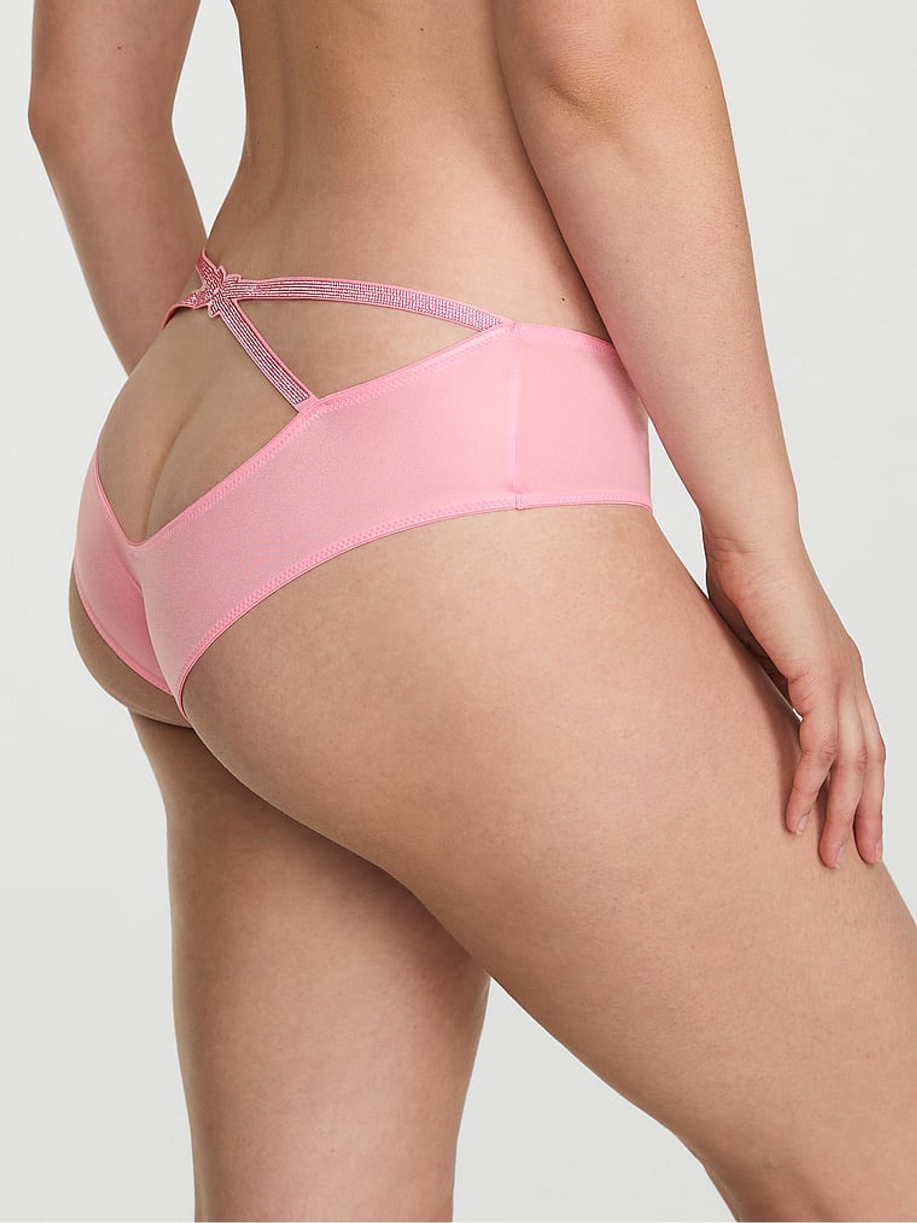 Victoria Pink Cheeky Shine Bow Knickers - Image 2 of 2