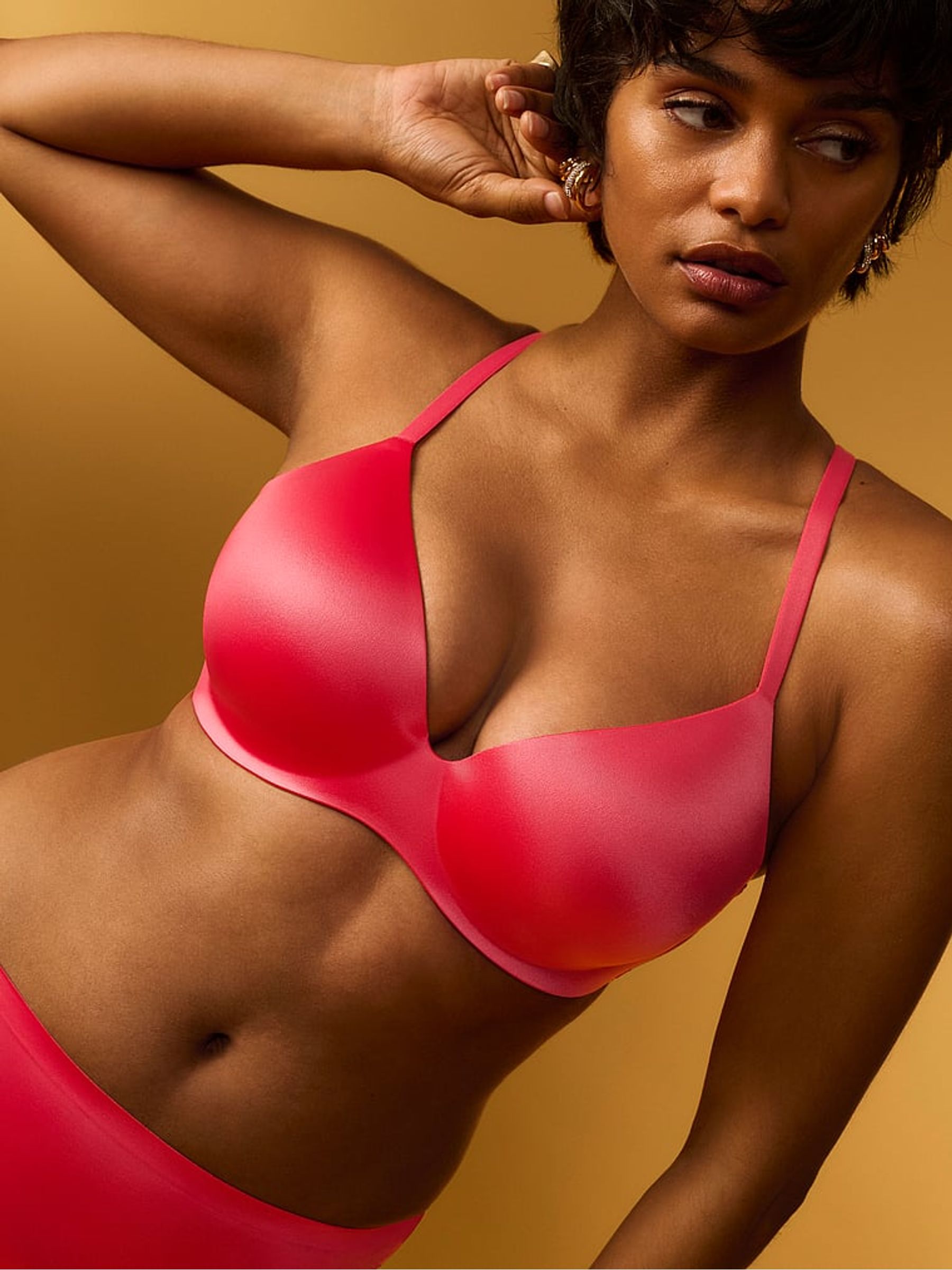 Wild Watermelon Red Lightly Lined Demi Flexfactor Bra - Image 1 of 3 Wild Watermelon Red Lightly Lined Demi Flexfactor Bra - Image 1 of 3