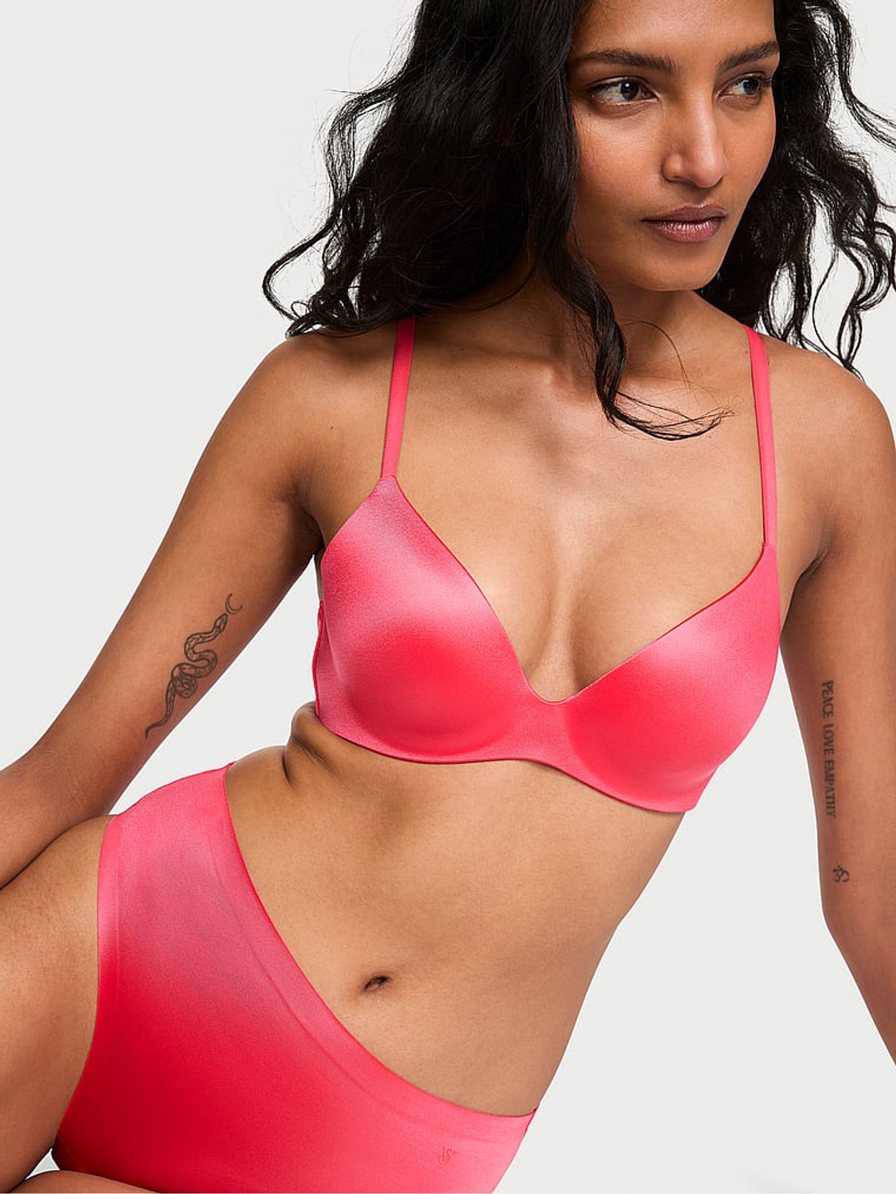 Wild Watermelon Red Lightly Lined Demi Flexfactor Bra - Image 2 of 3 Wild Watermelon Red Lightly Lined Demi Flexfactor Bra - Image 2 of 3