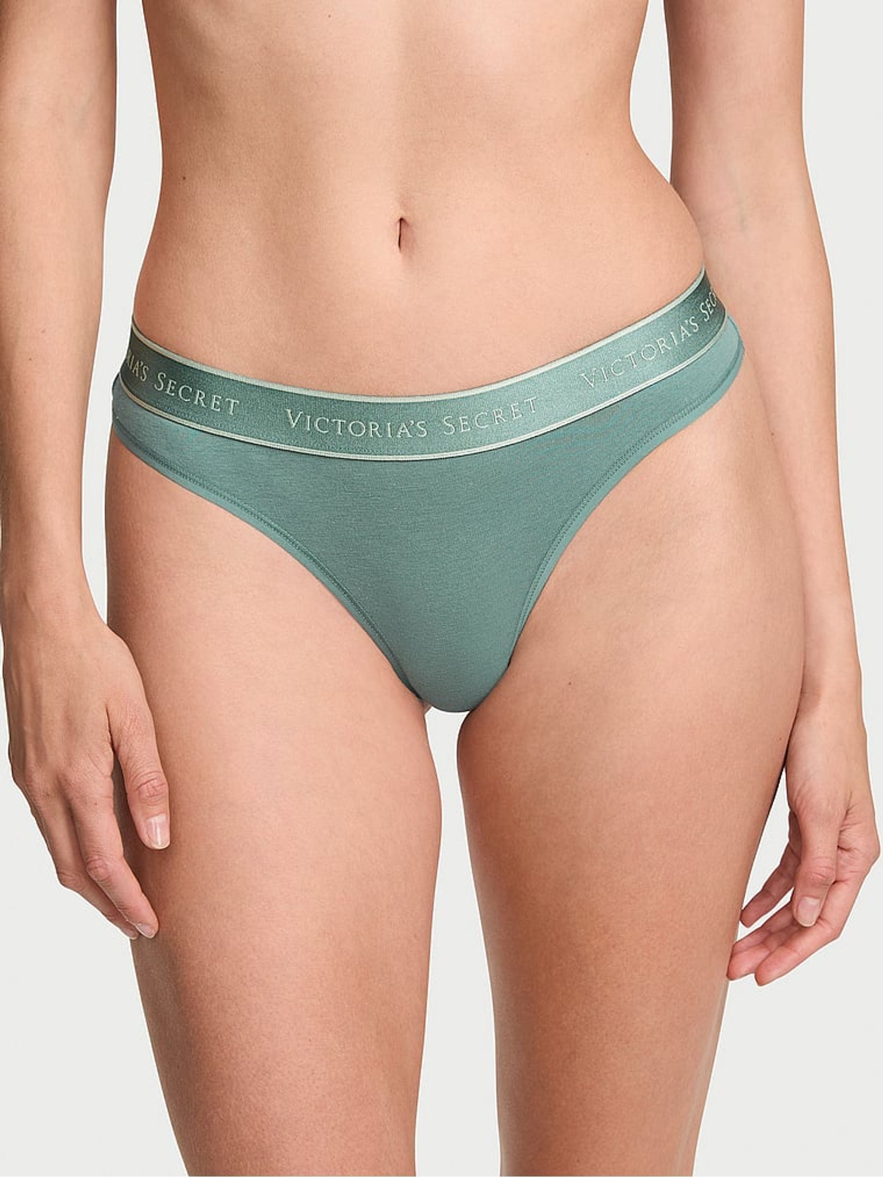 Arctic Green Thong Logo Knickers - Image 1 of 2 Arctic Green Thong Logo Knickers - Image 1 of 2