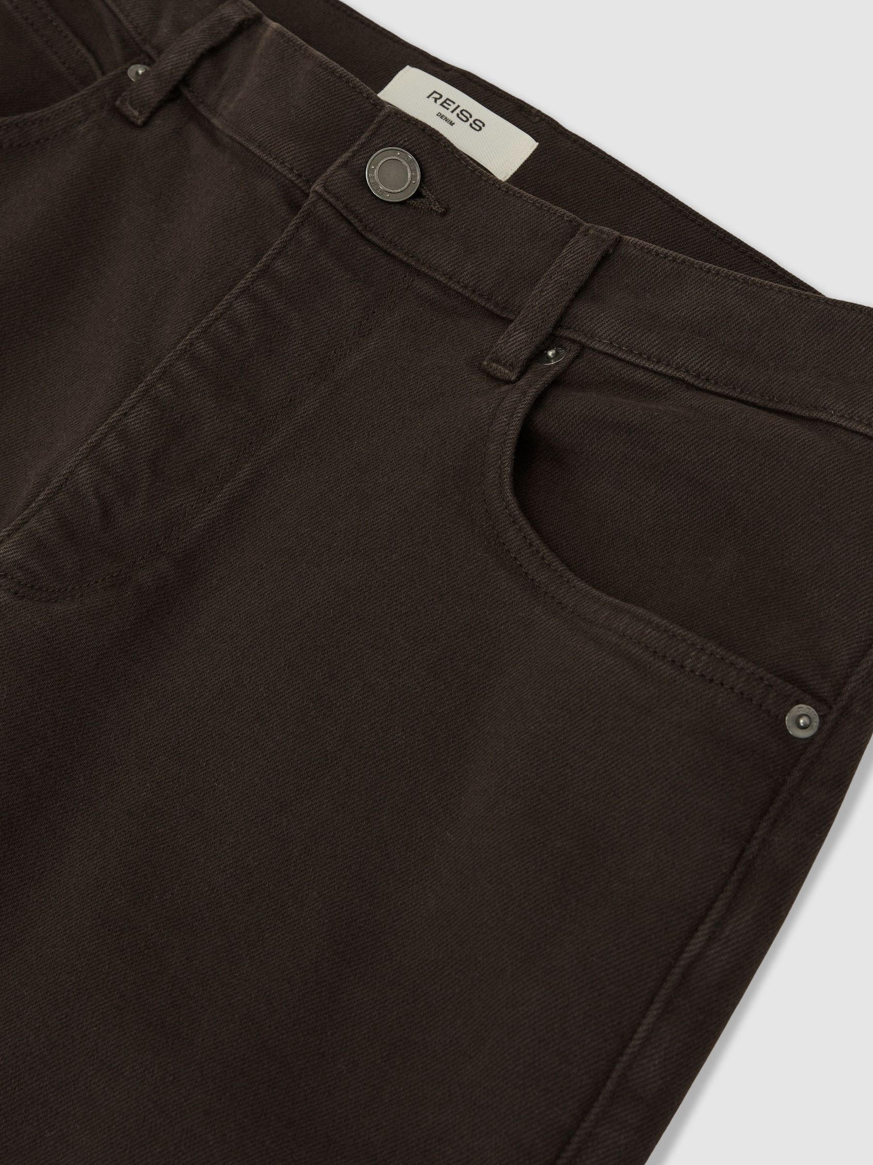 Soft-Stretch Straight-Leg Jeans in Brown - image 3