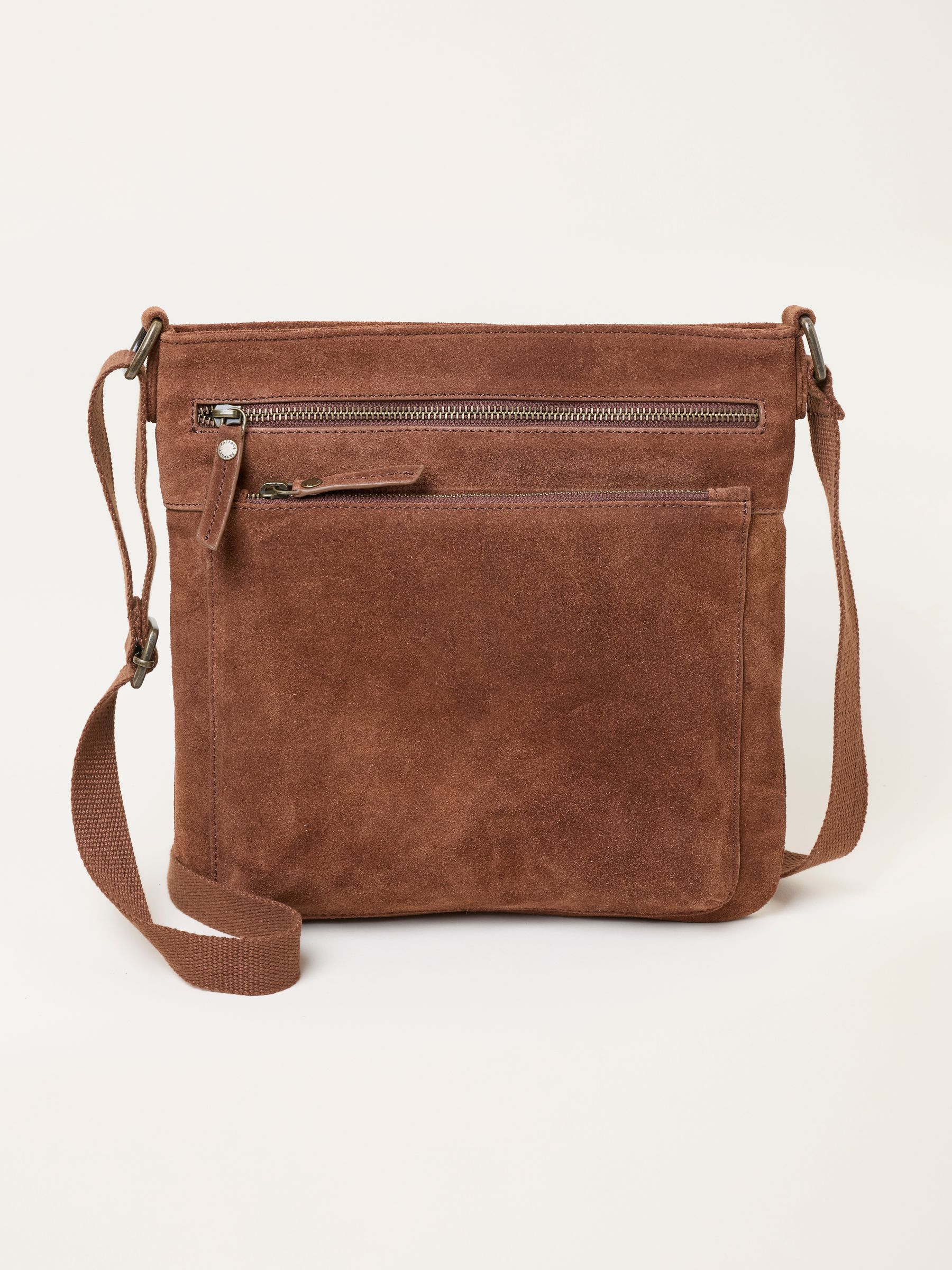 Allie Chestnut Brown Suede Crossbody Bag - Image 2 of 4