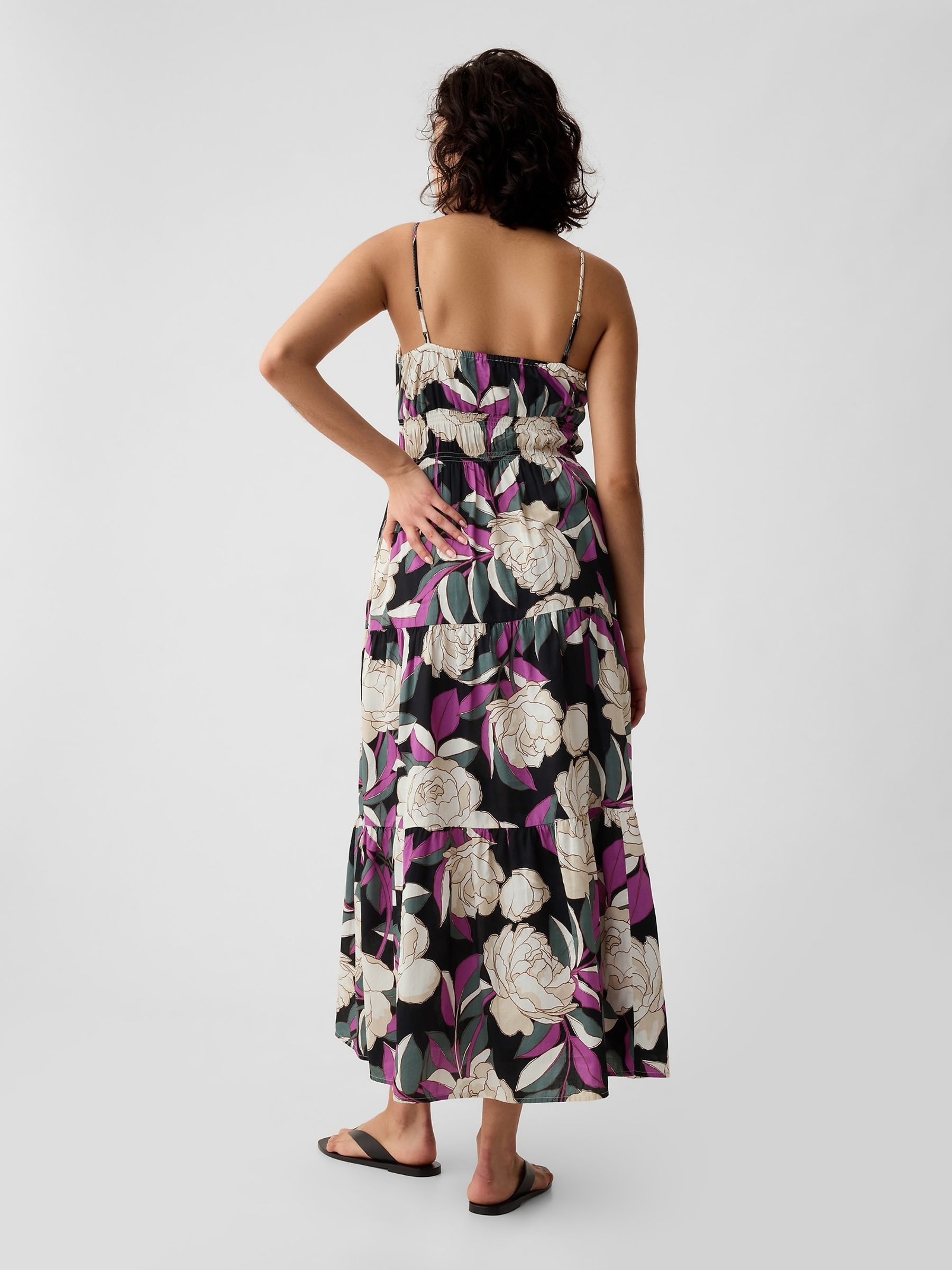 Multi Floral Tiered Midi Dress - Image 2 of 5