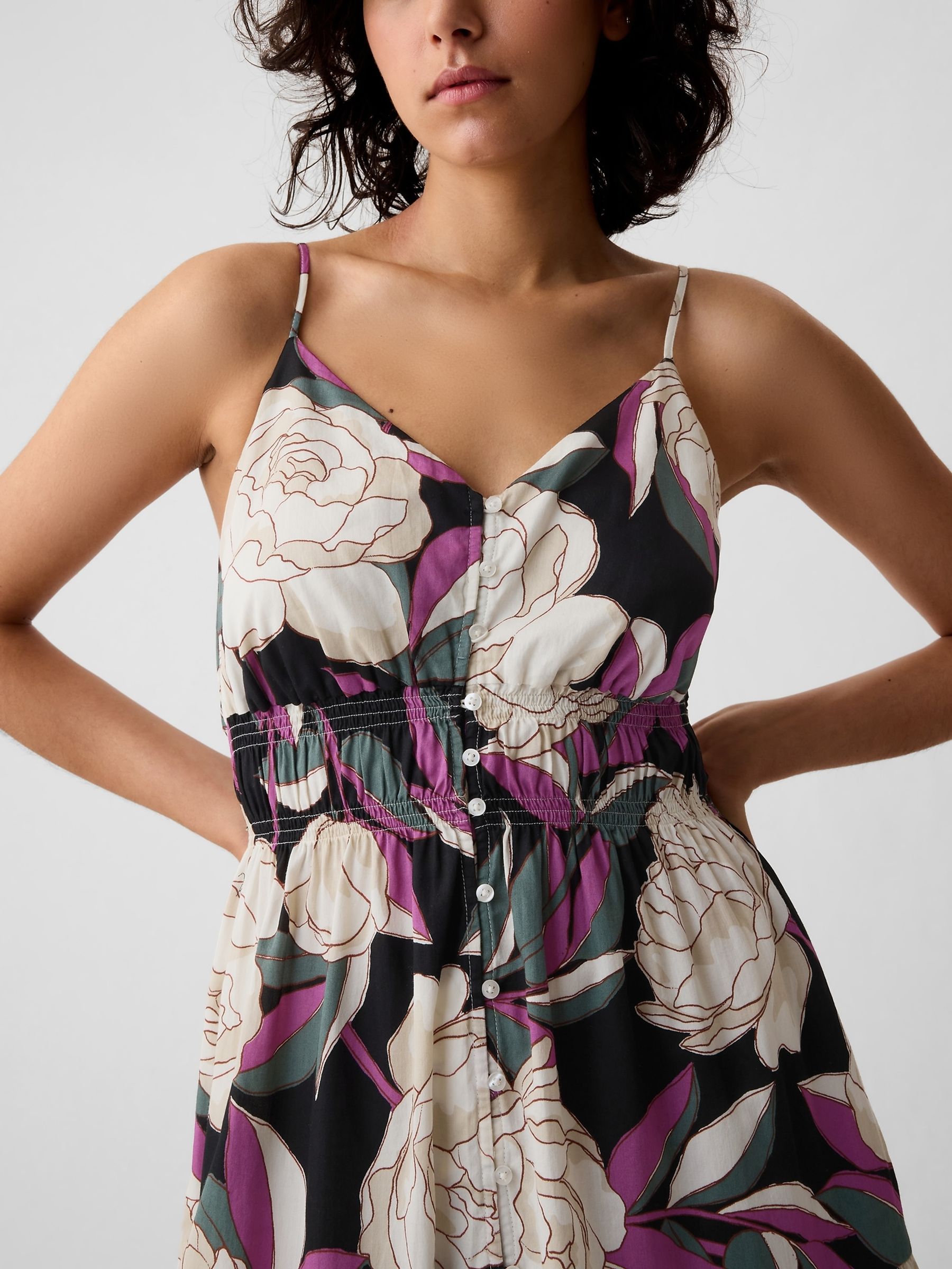 Multi Floral Tiered Midi Dress - Image 4 of 5