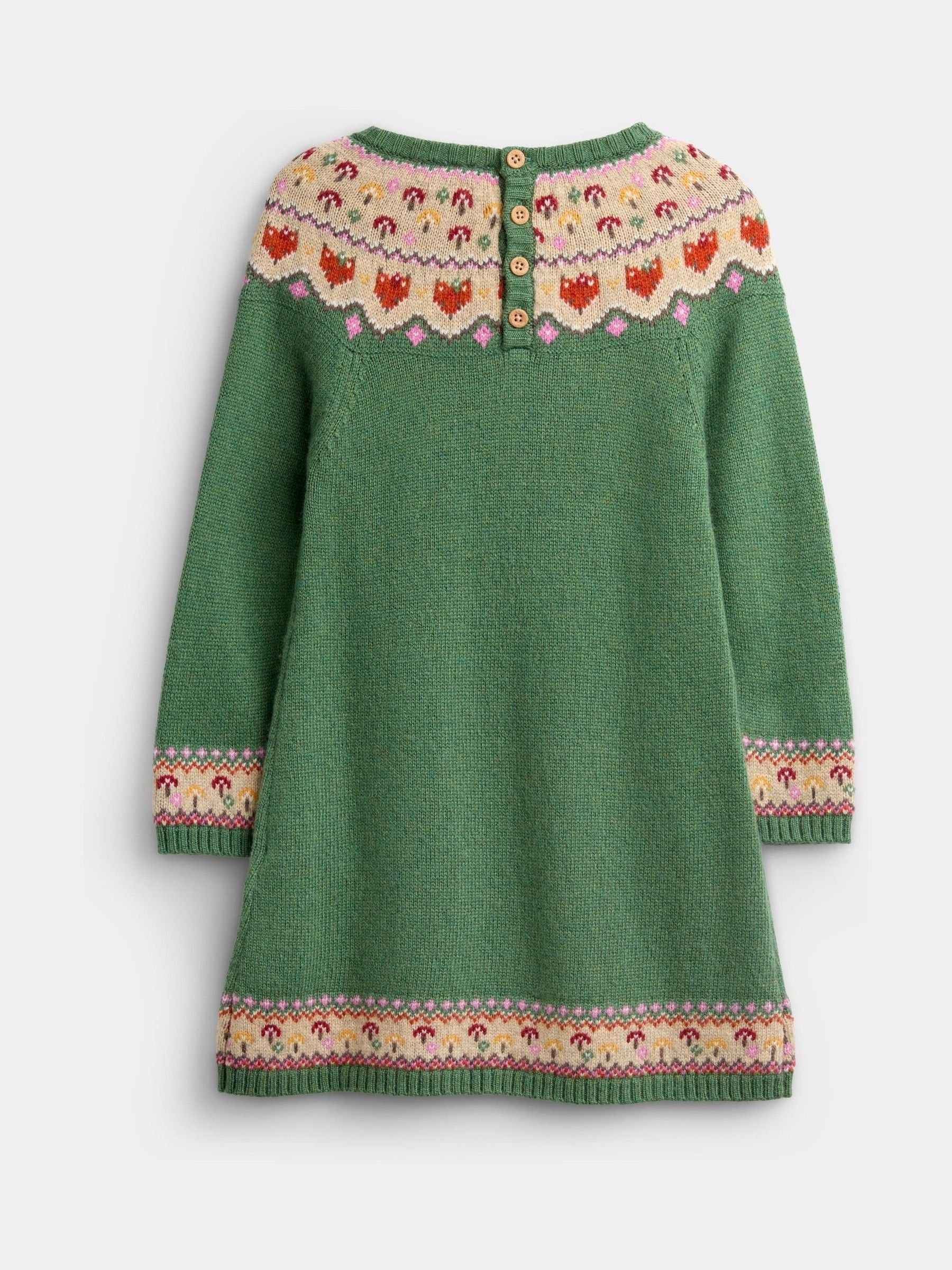 Green Fox & Toadstool Fairisle Knitted Dress - Image 2 of 4