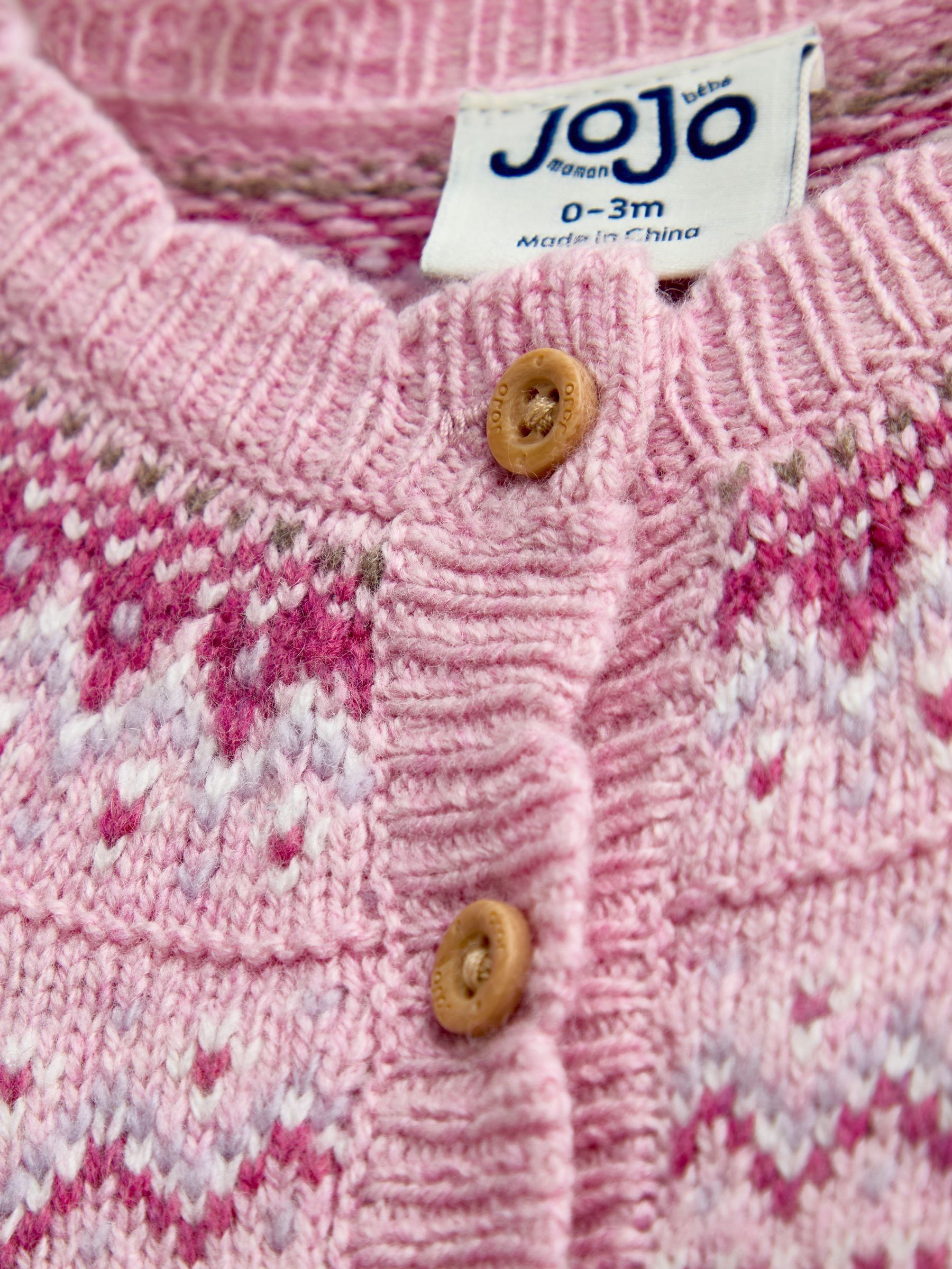 Berry Red Bunny Fairisle Knit Cardigan - Image 3 of 4