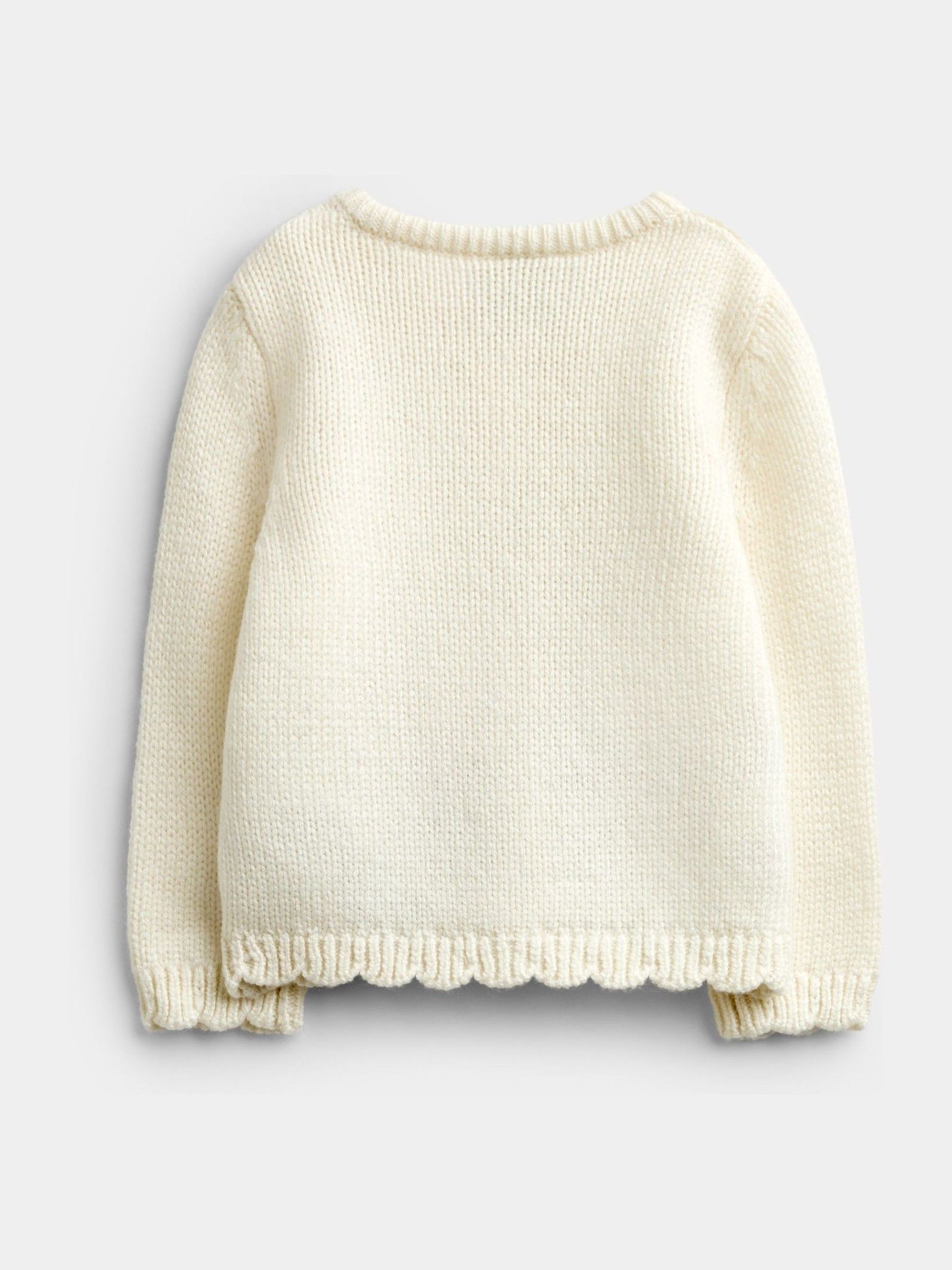 Cream Floral Embroidered Knit Cardigan - Image 2 of 4