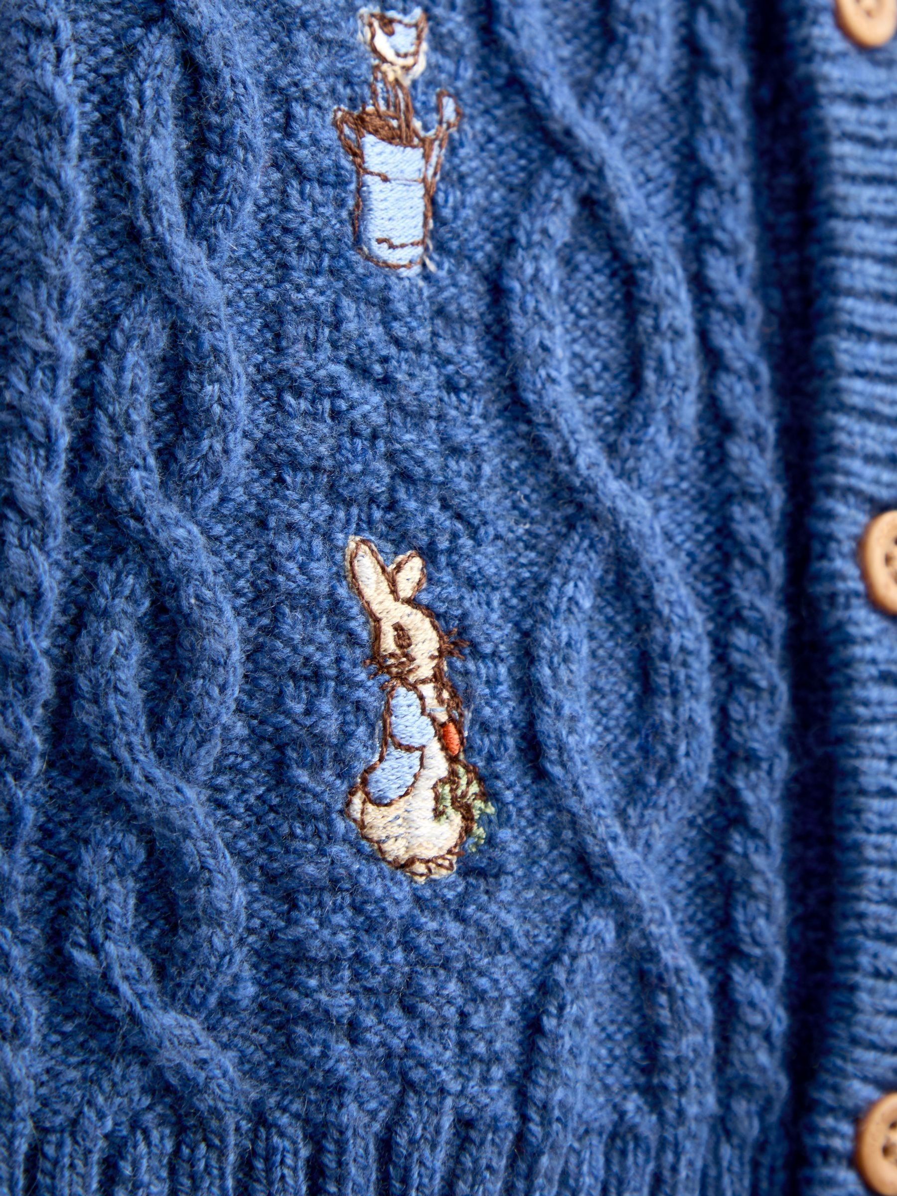 Blue Peter Rabbit™ Cable Knit Cardigan - Image 5 of 5 Blue Peter Rabbit™ Cable Knit Cardigan - Image 5 of 5
