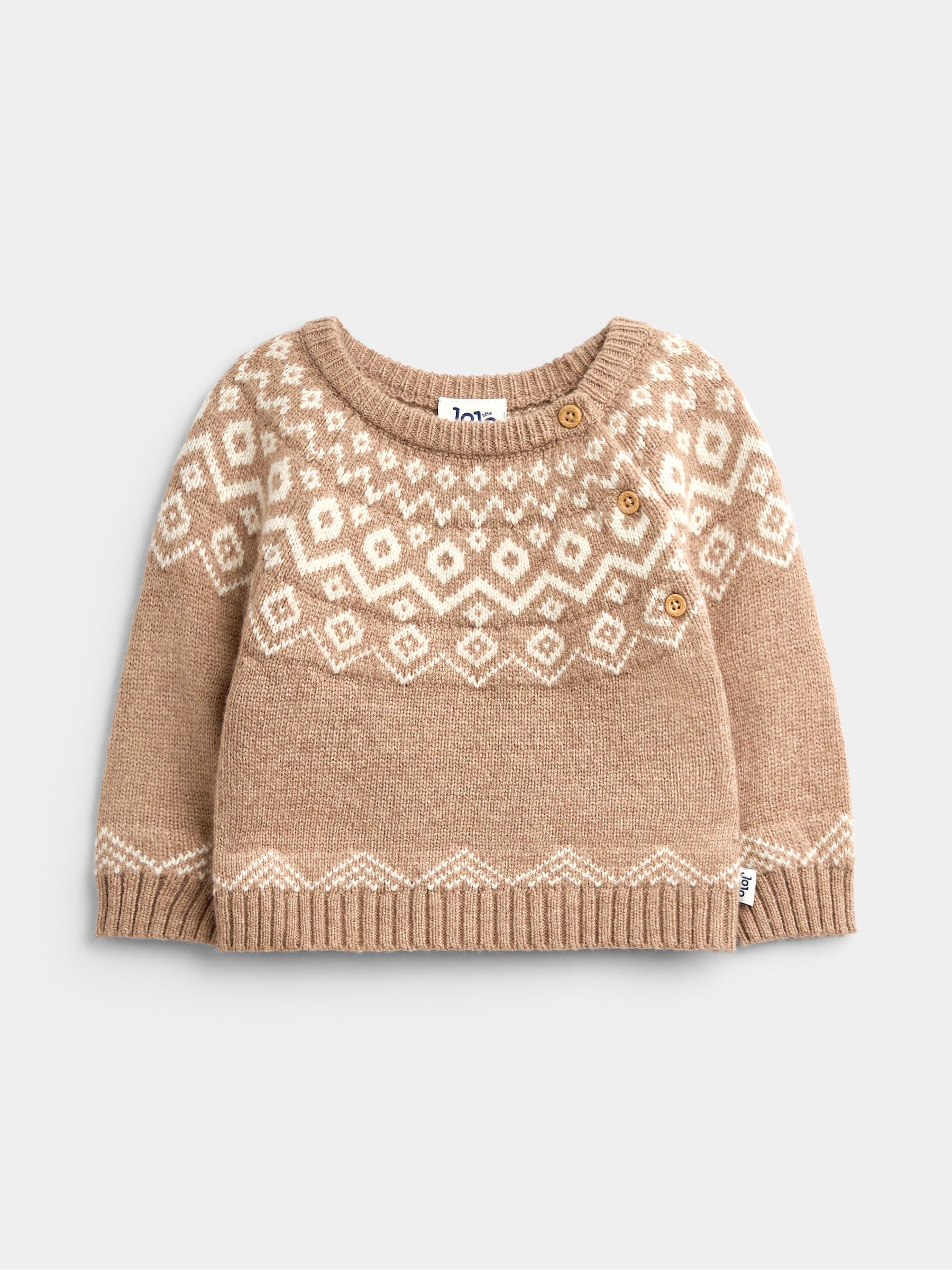 Brown Fairisle 3-Piece Fairisle Knit Set - Image 4 of 11