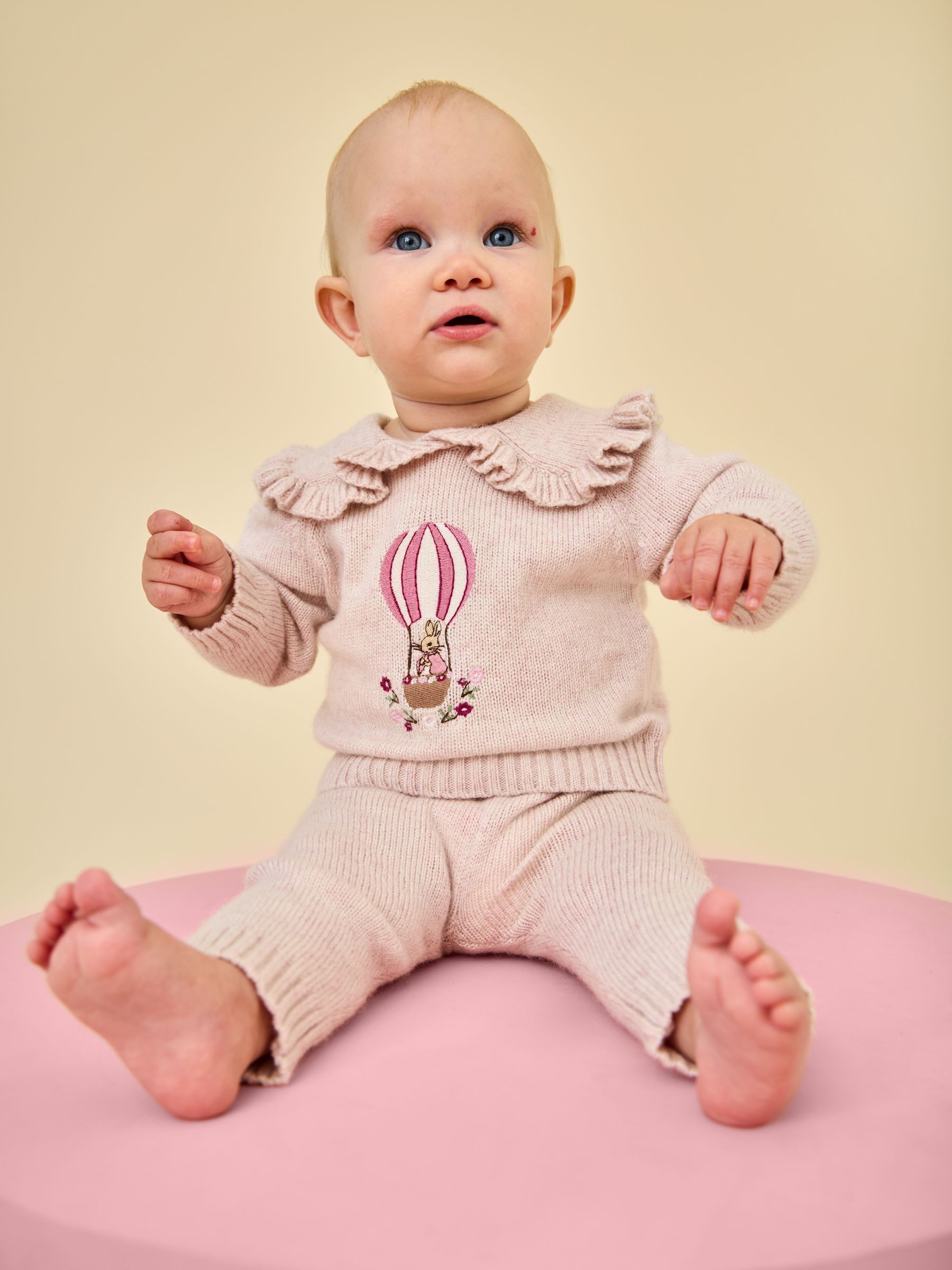 Pink Floral Peter Rabbit™ Flopsy Knit Jumper & Leggings Set - Image 1 of 3