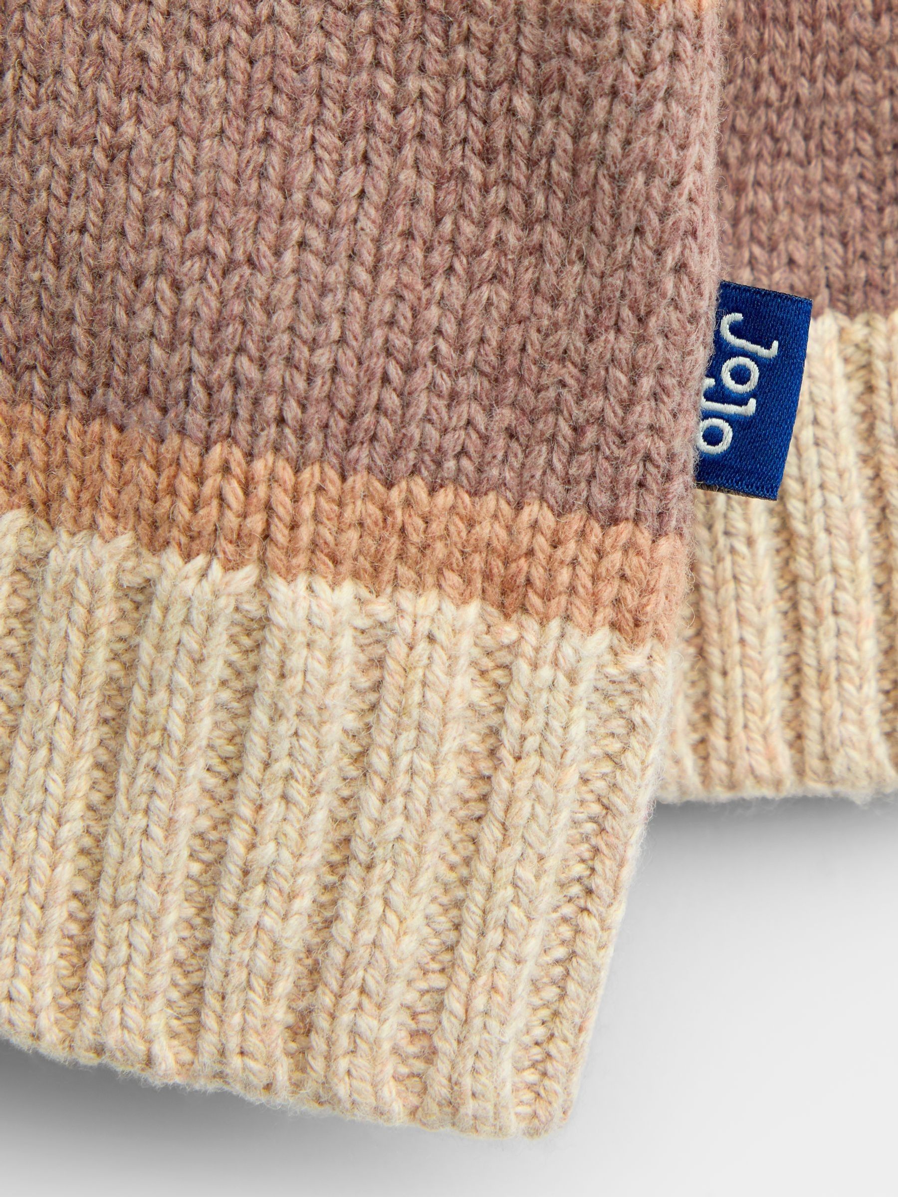 Mid Brown Stripe Half Zip Knitted Jumper - Image 3 of 4