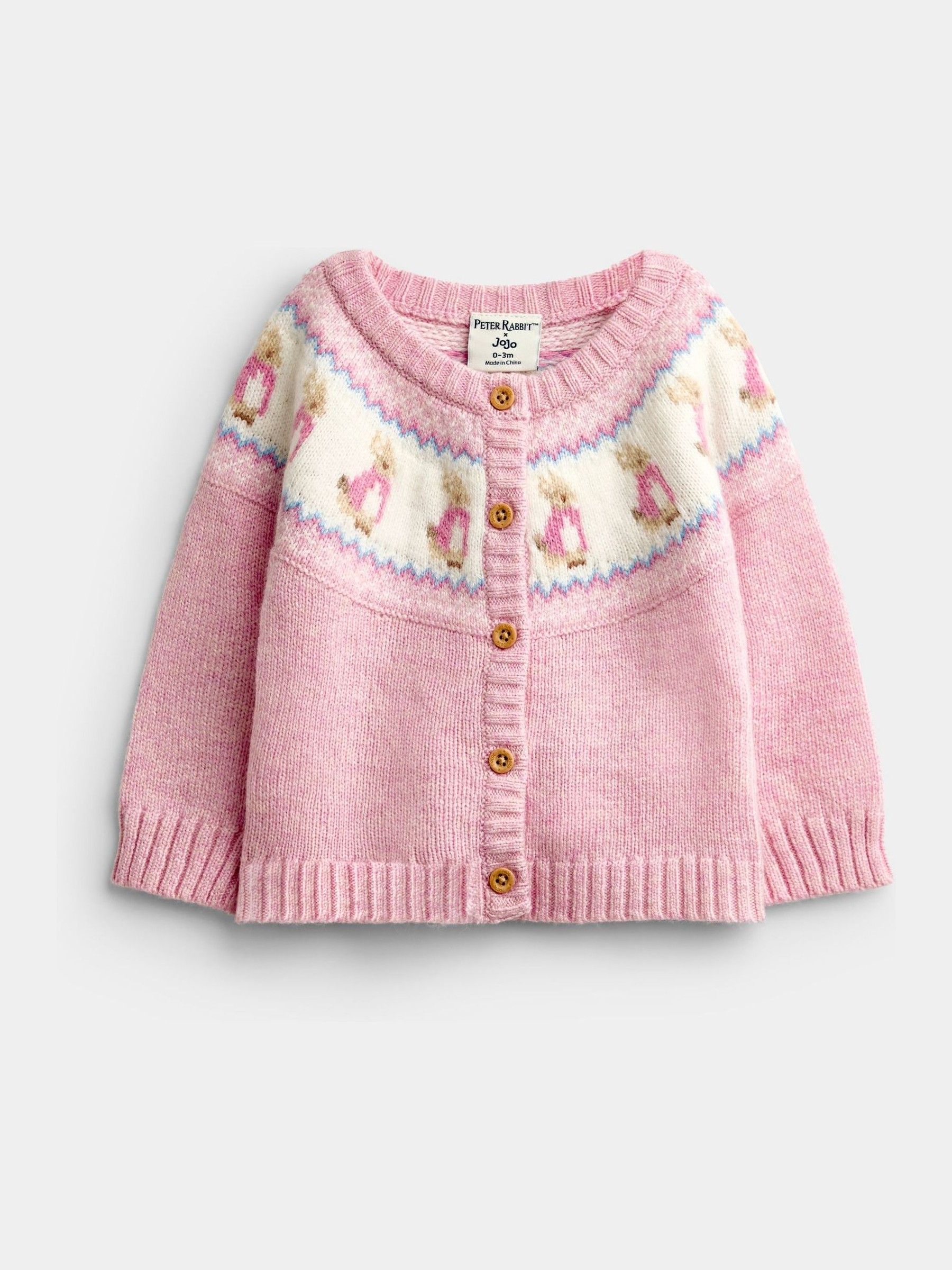 Light Pink Peter Rabbit™ Flopsy Fairisle Cardigan & Legging Set - Image 2 of 6