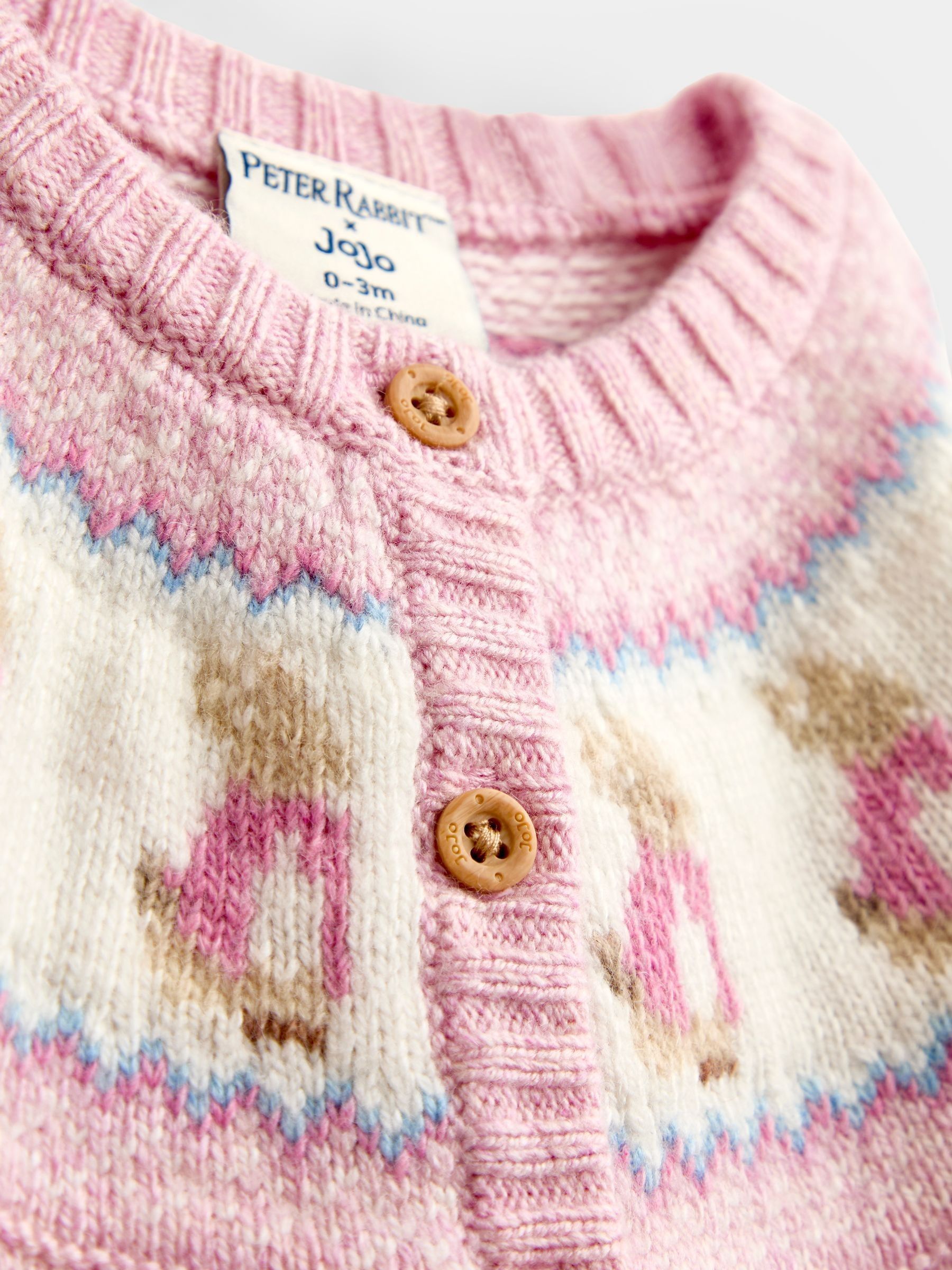 Light Pink Peter Rabbit™ Flopsy Fairisle Cardigan & Legging Set - Image 6 of 6 Light Pink Peter Rabbit™ Flopsy Fairisle Cardigan & Legging Set - Image 6 of 6