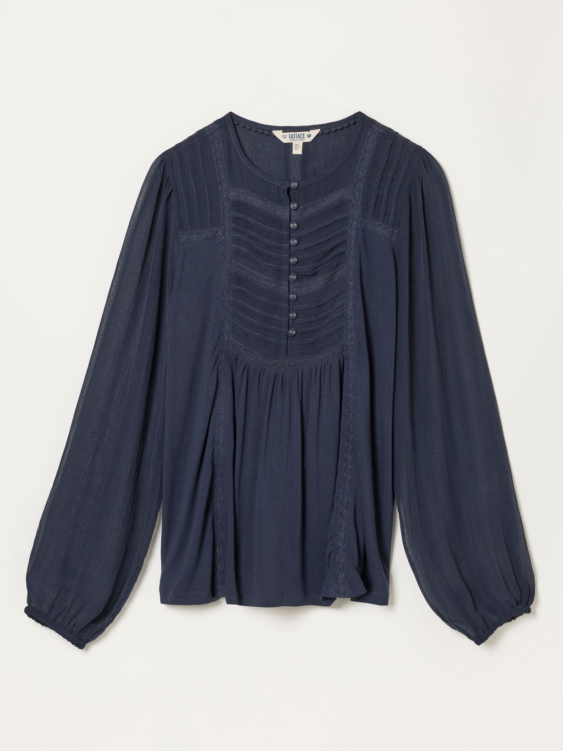 Winnie Navy Woven Jersey Mix Top - Image 6 of 6
