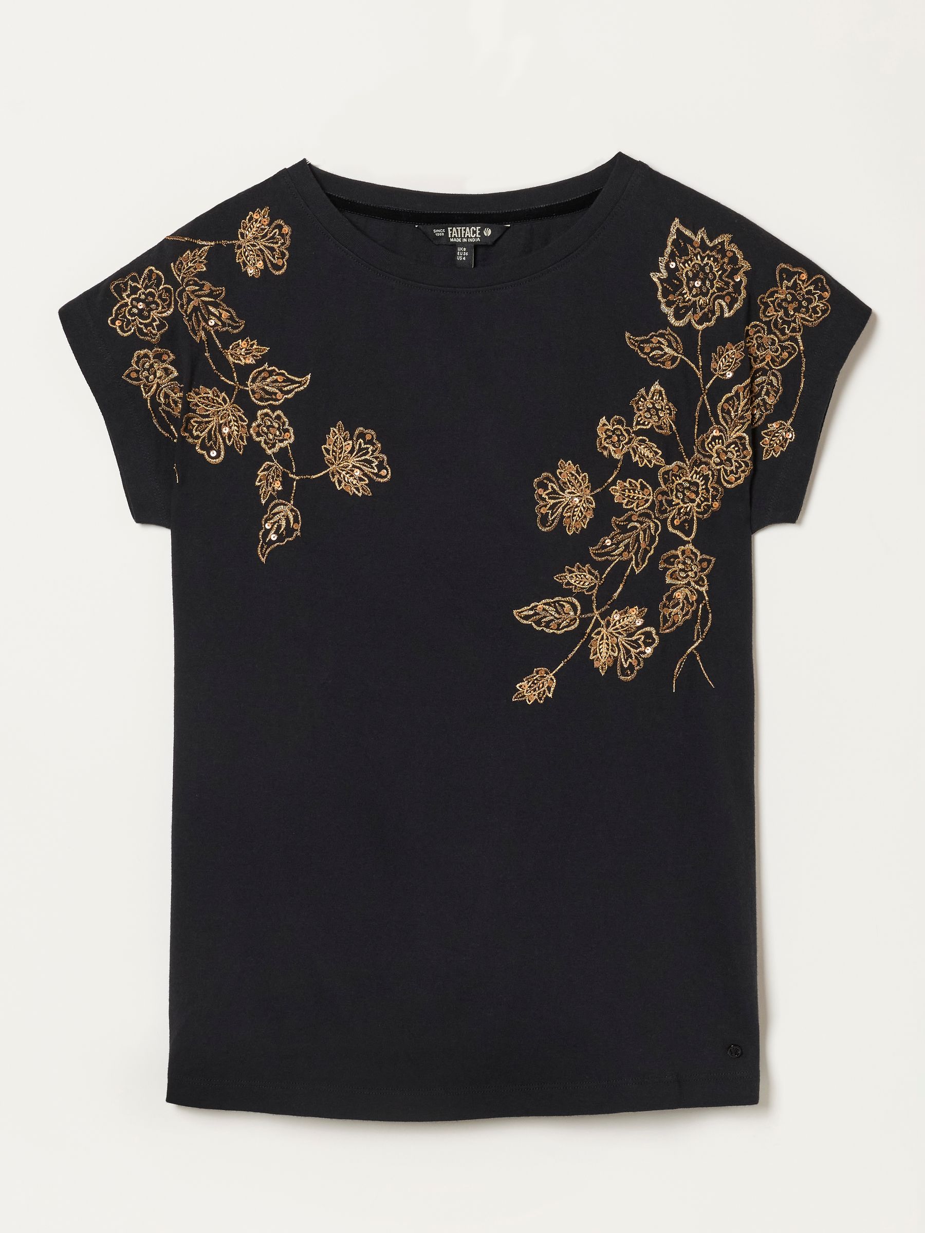 Ivy Black Embroidered Sparkle T Shirt - Image 5 of 5 Ivy Black Embroidered Sparkle T Shirt - Image 5 of 5