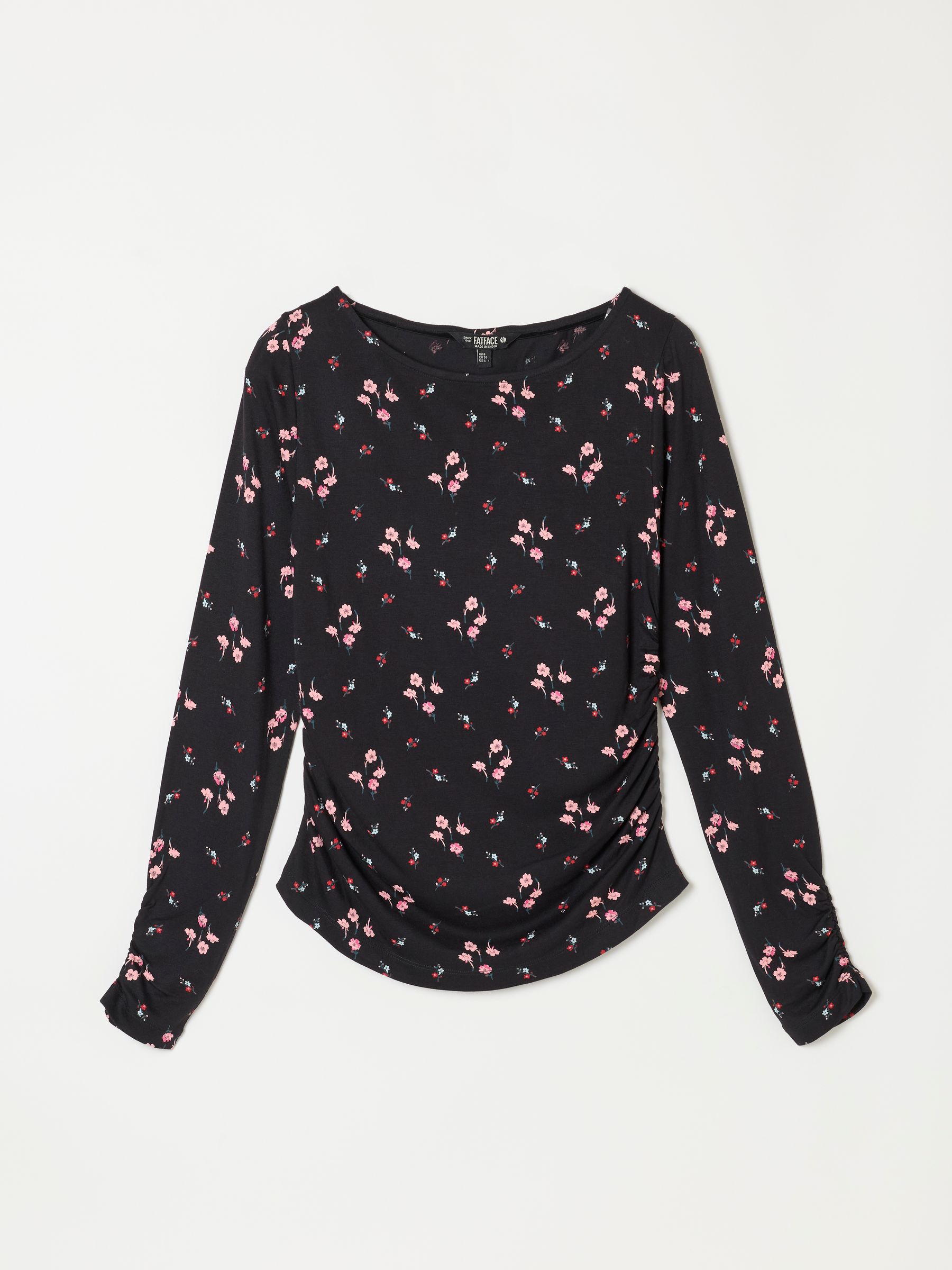 Ruby Black Roses Ruched Long Sleeve Top - Image 5 of 5