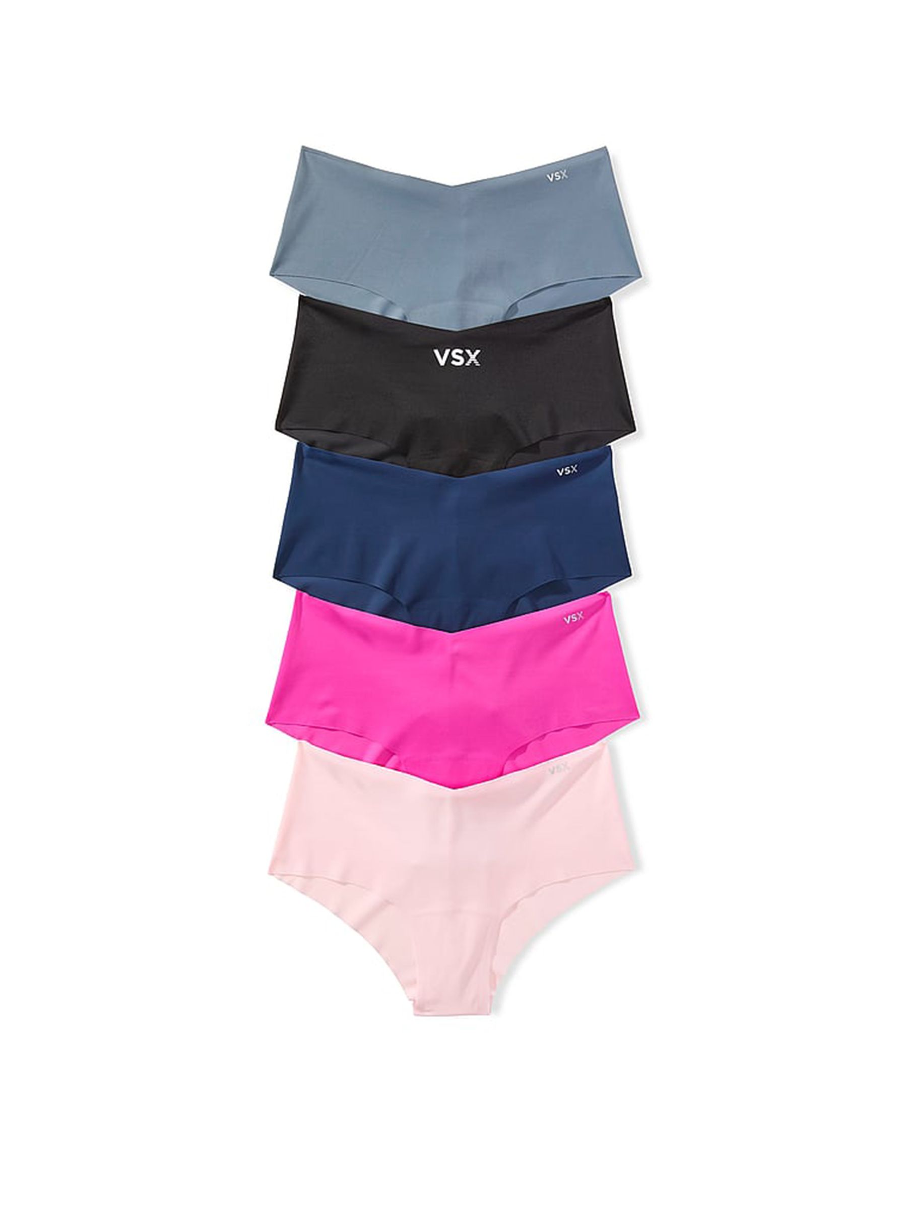 Grey/Black/Blue/Pink Cheeky 5 Pack VSX Knickers - Image 1 of 1 Grey/Black/Blue/Pink Cheeky 5 Pack VSX Knickers - Image 1 of 1