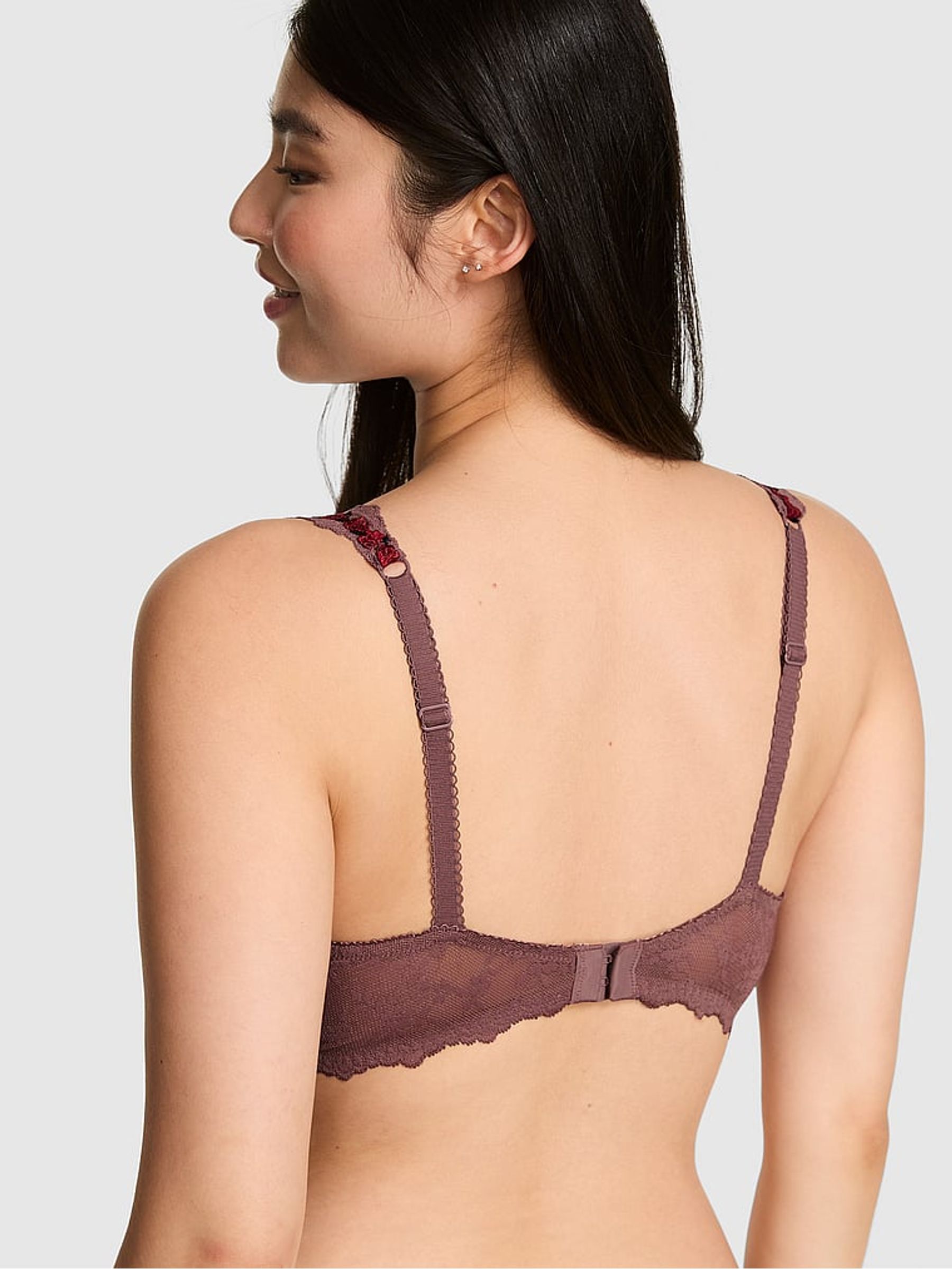 Rose Brown Push Up Cute But Dangerous Embroidery Bra - Image 3 of 4
