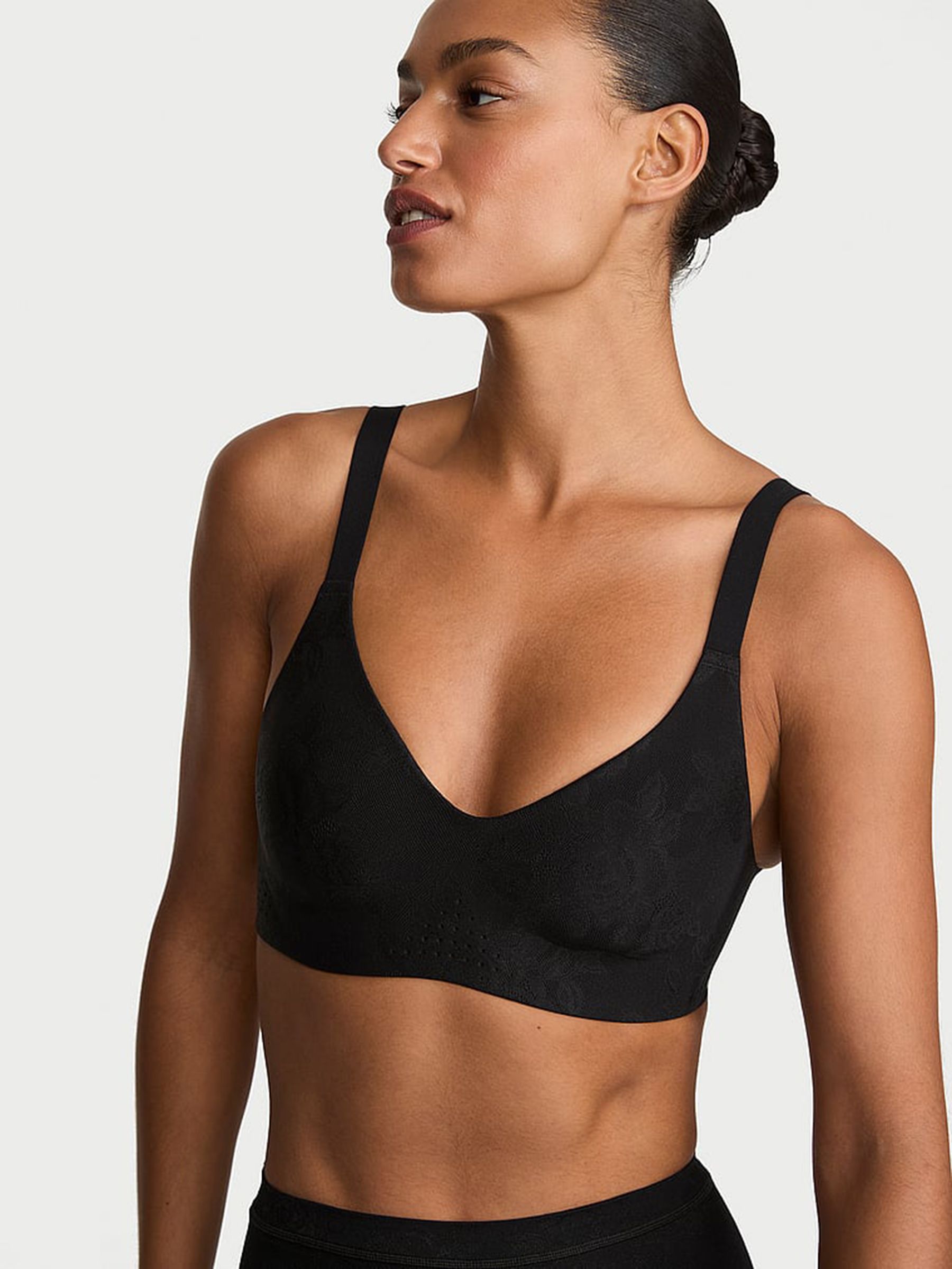 Black Featherweight™ Medium Impact Lace Sports Bra - Image 1 of 2