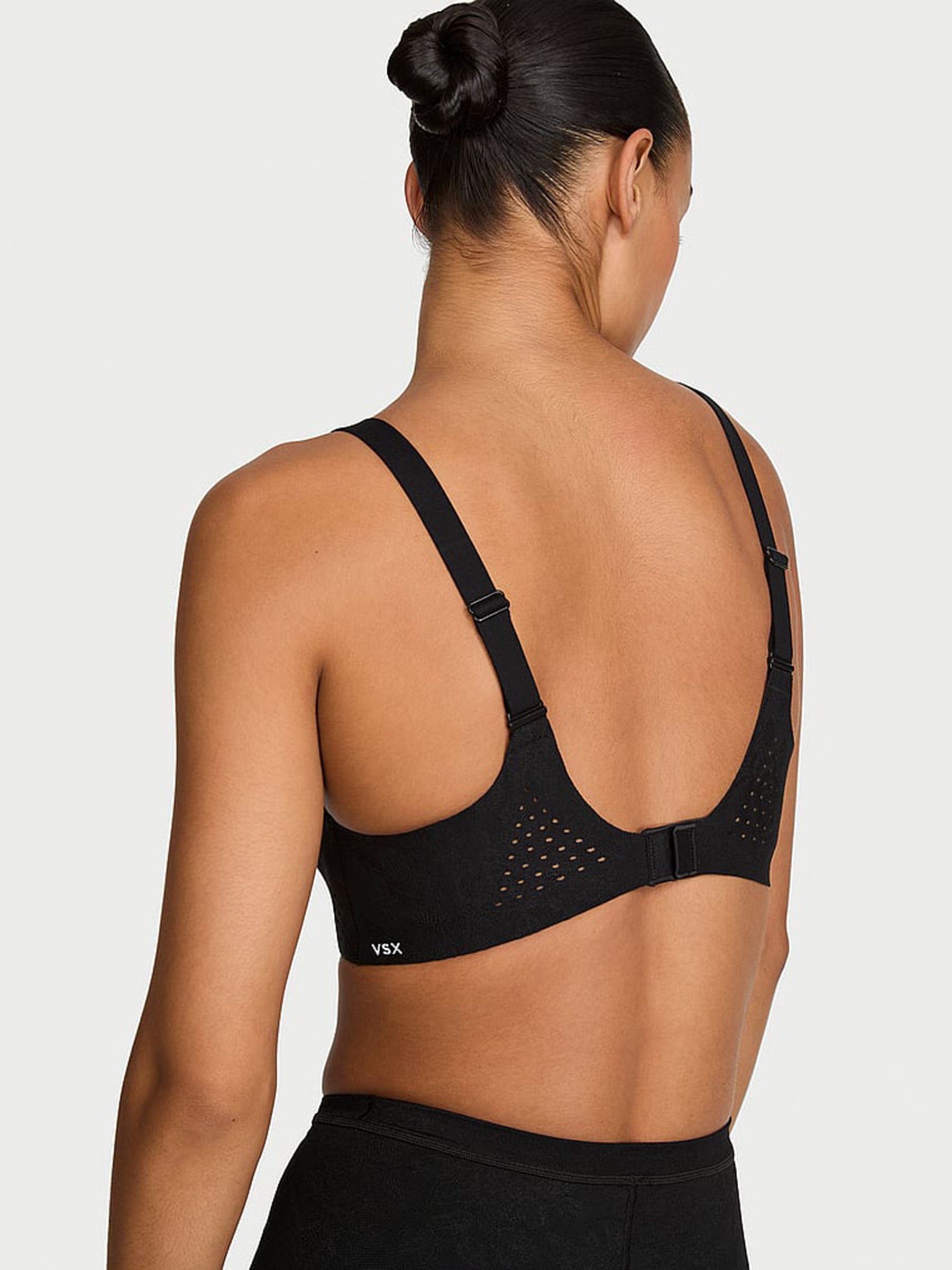 Black Featherweight™ Medium Impact Lace Sports Bra - Image 2 of 2