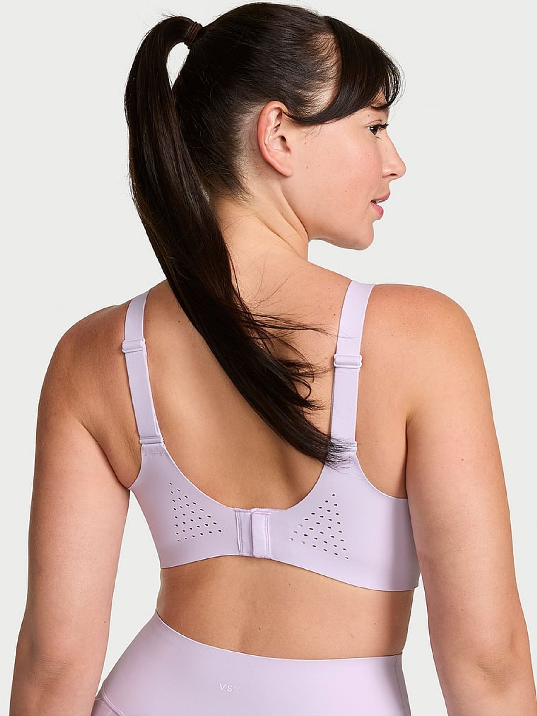 Purple Whisper Featherweight™ Medium Impact V-Neck Sports Bra - Image 2 of 2