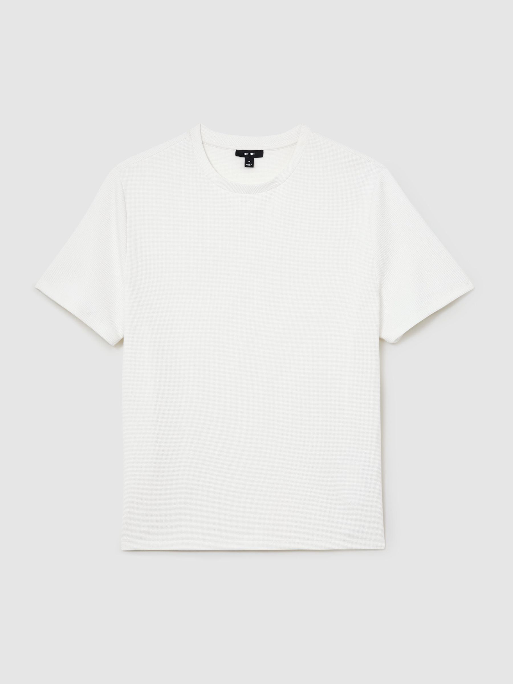 Textured Modern-Fit Crew-Neck T-Shirt in White - Image 2 of 6