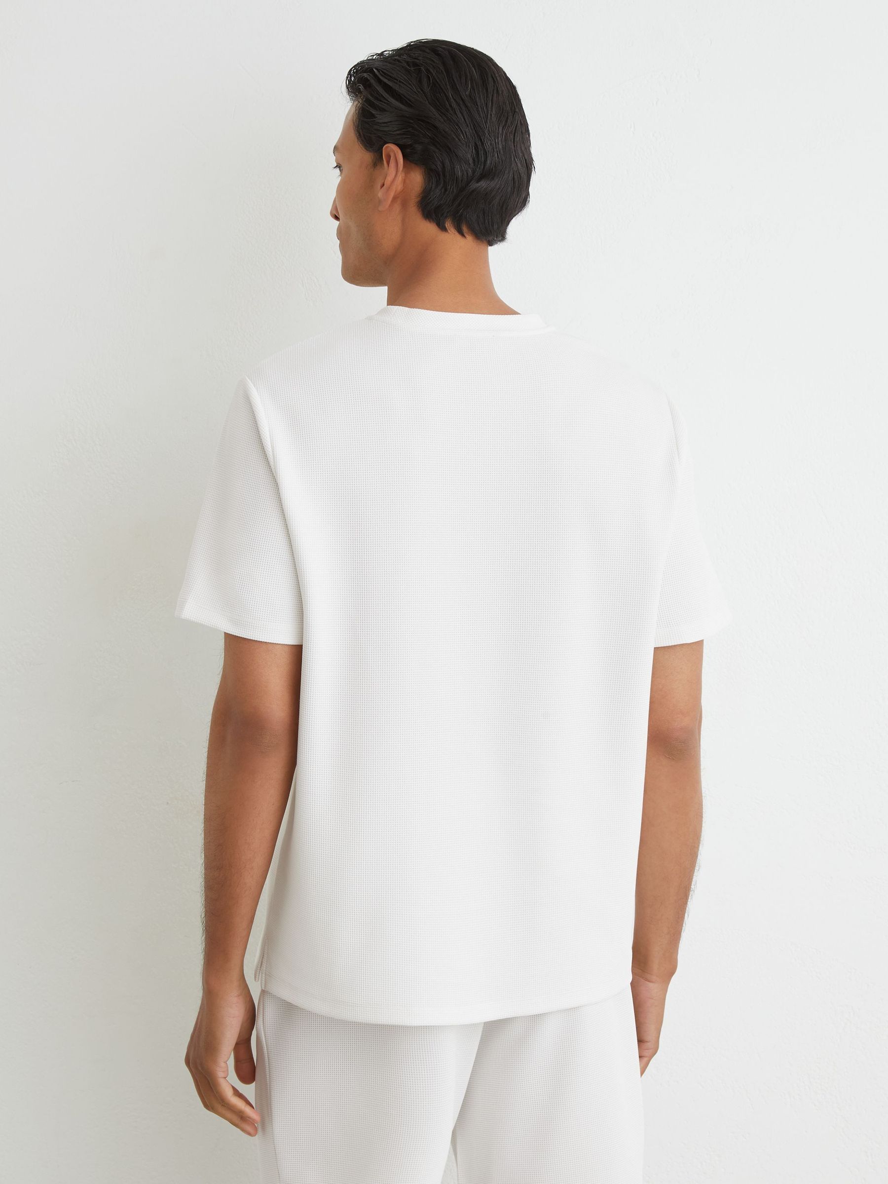 Textured Modern-Fit Crew-Neck T-Shirt in White - Image 5 of 6