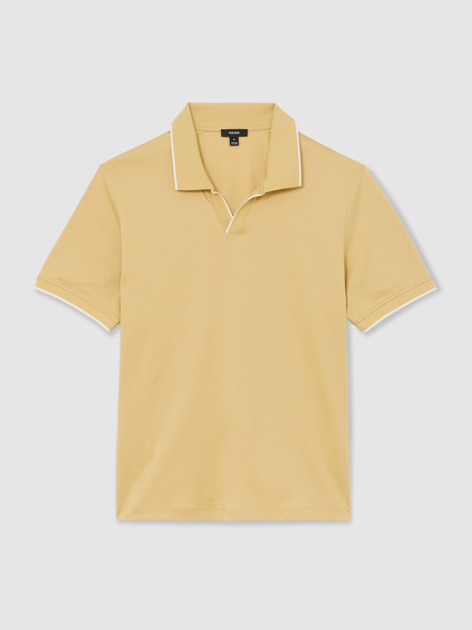 Air-Water Cotton Tipped Polo Shirt in Yellow - Obrázek 2 z 6