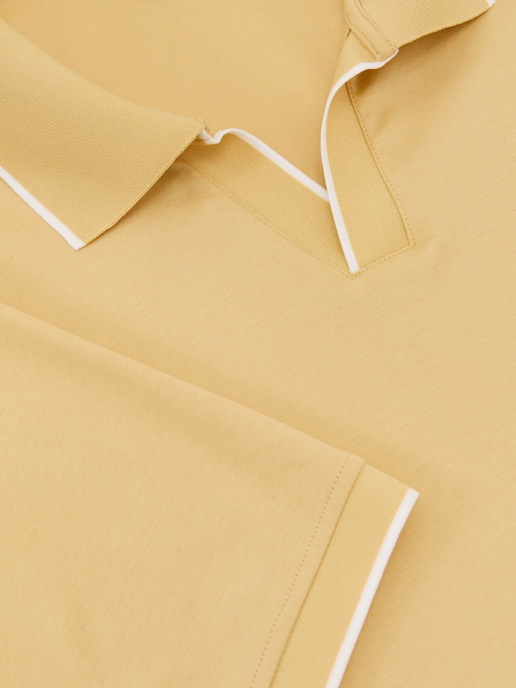 Air-Water Cotton Tipped Polo Shirt in Yellow - Obrázek 6 z 6