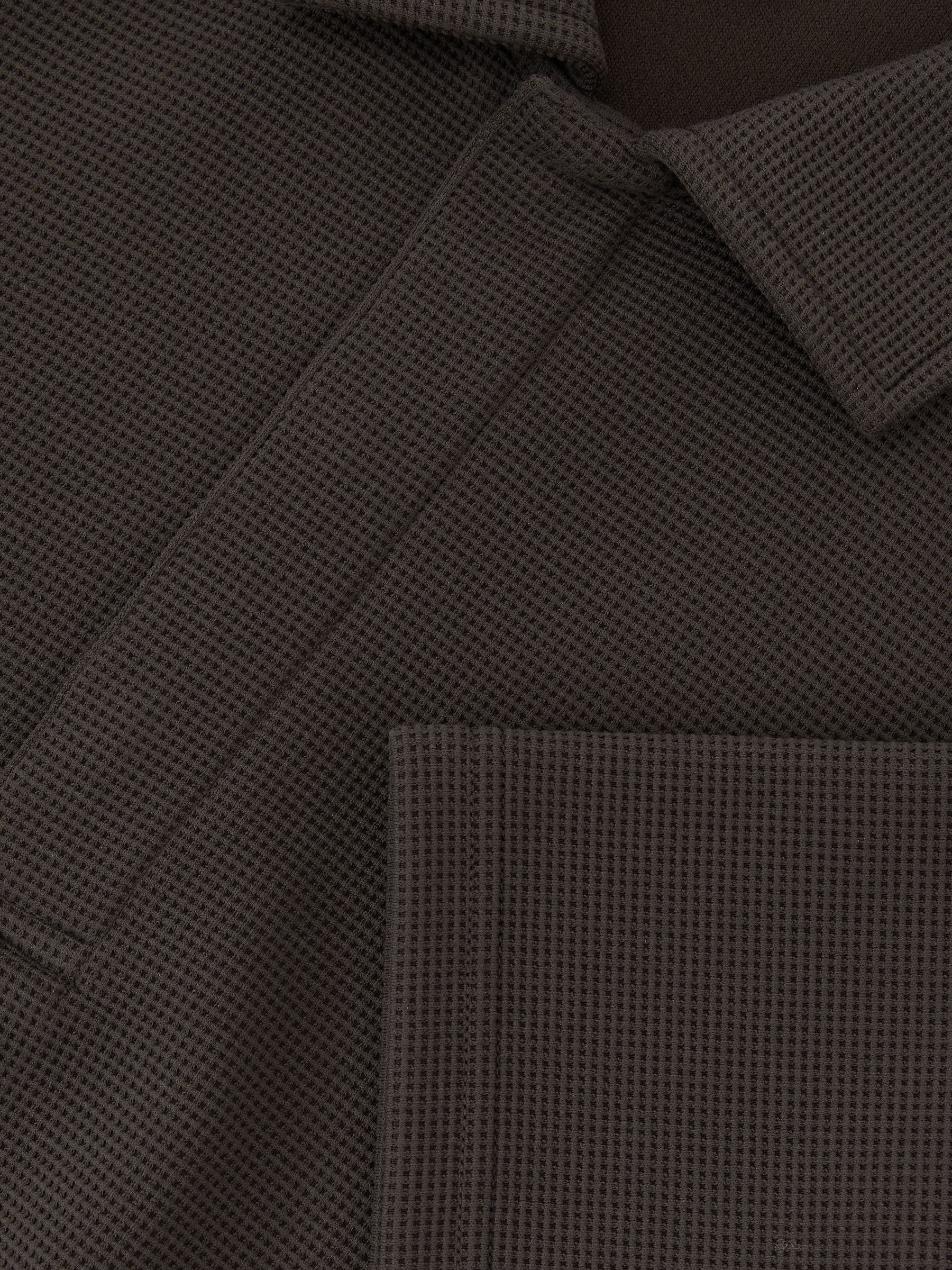 Textured Concealed-Placket Polo Shirt in Brown - Image 6 of 6