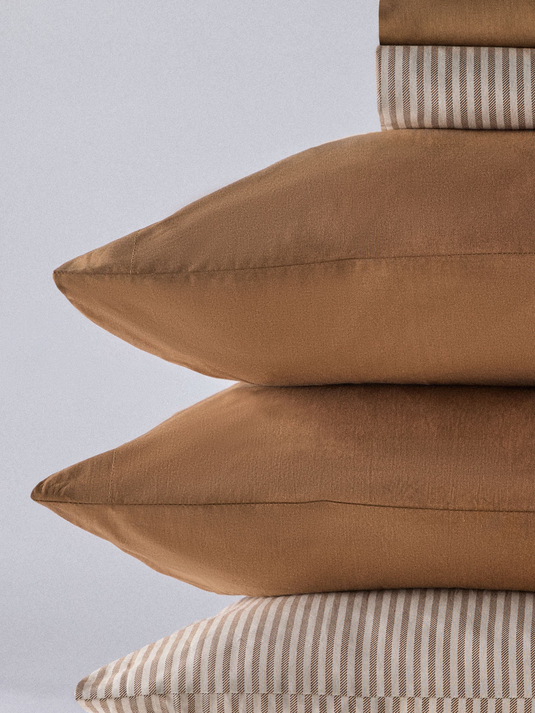 The Set Set of 2 Caramel/Stripe Pillowcase and Fitted Sheet - Image 6 of 6