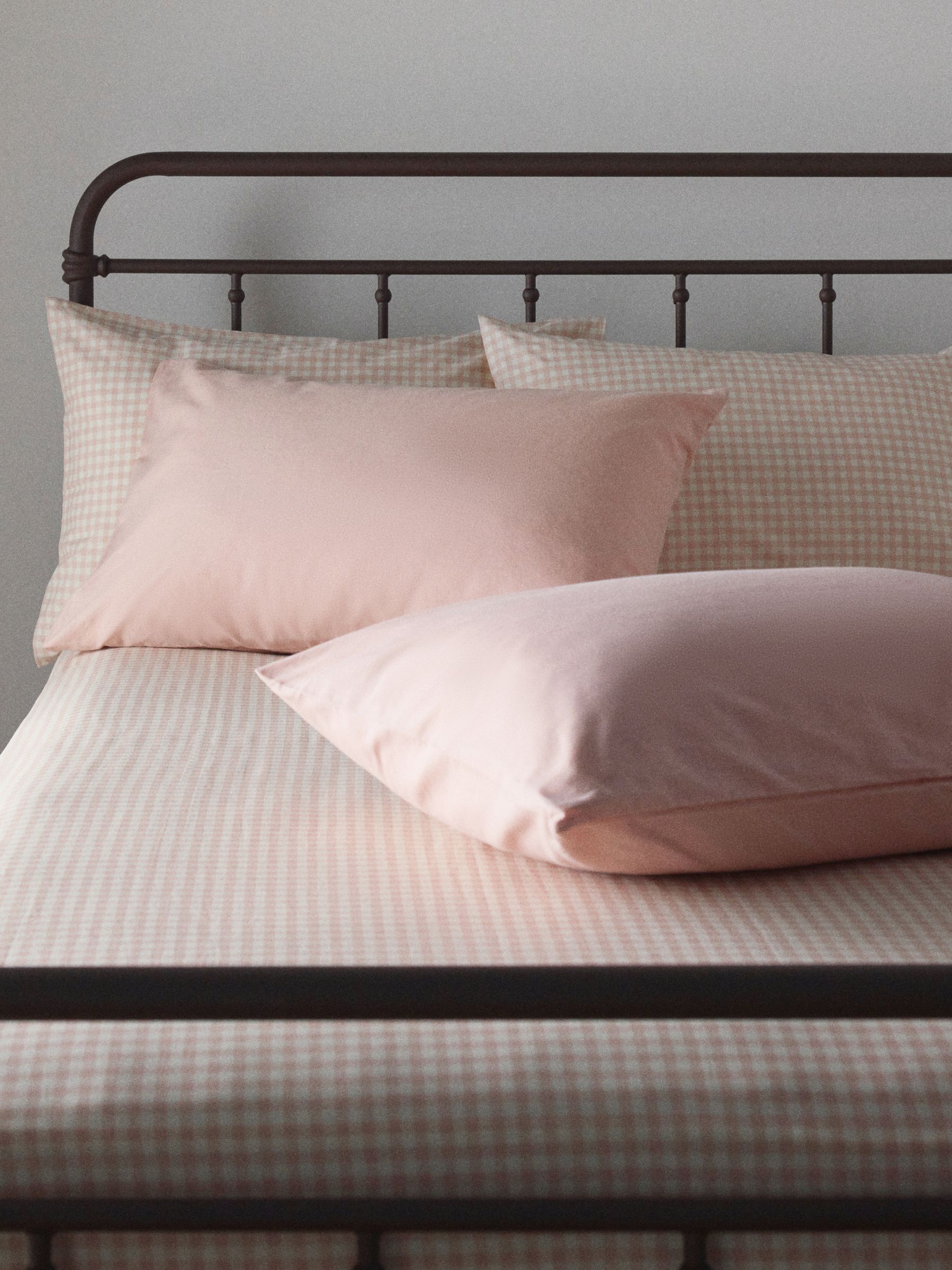 The Set Set of 2 Pink/Gingham Pillowcase and Fitted Sheet - Image 1 of 6 The Set Set of 2 Pink/Gingham Pillowcase and Fitted Sheet - Image 1 of 6