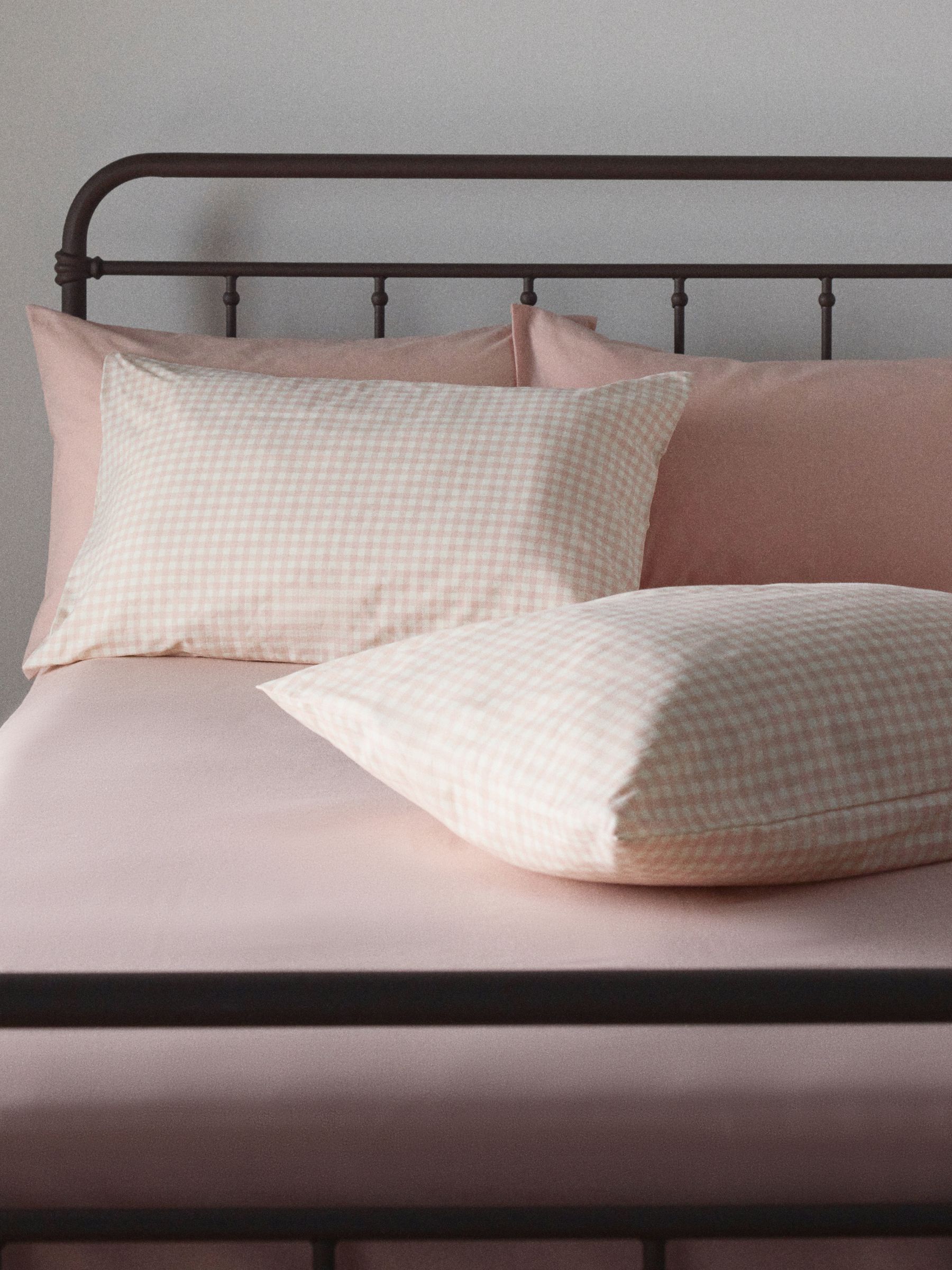 The Set Set of 2 Pink/Gingham Pillowcase and Fitted Sheet - Image 2 of 6 The Set Set of 2 Pink/Gingham Pillowcase and Fitted Sheet - Image 2 of 6