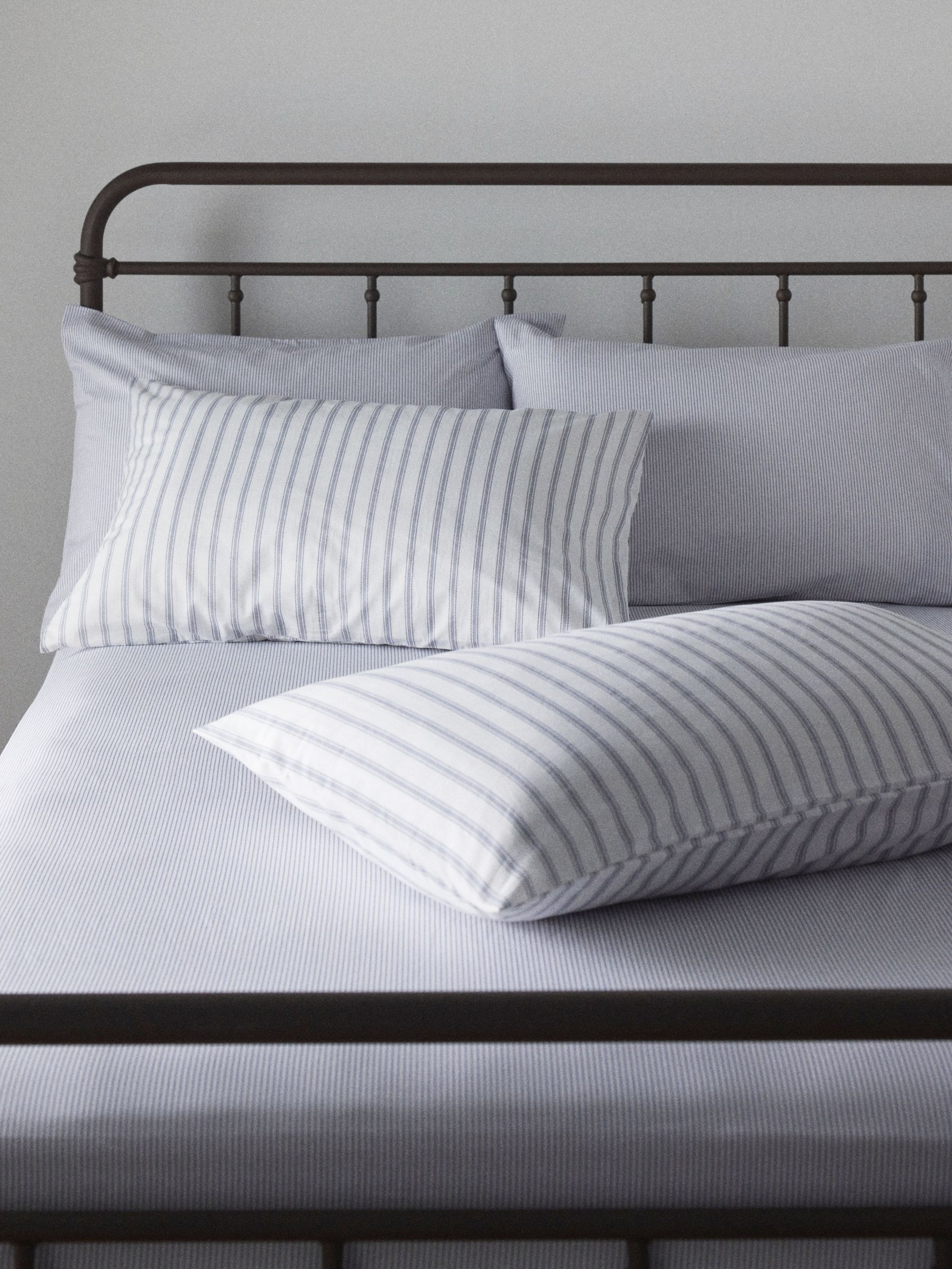 The Set Set of 2 Navy Stripe Pillowcase and Fitted Sheet - Image 2 of 6 The Set Set of 2 Navy Stripe Pillowcase and Fitted Sheet - Image 2 of 6