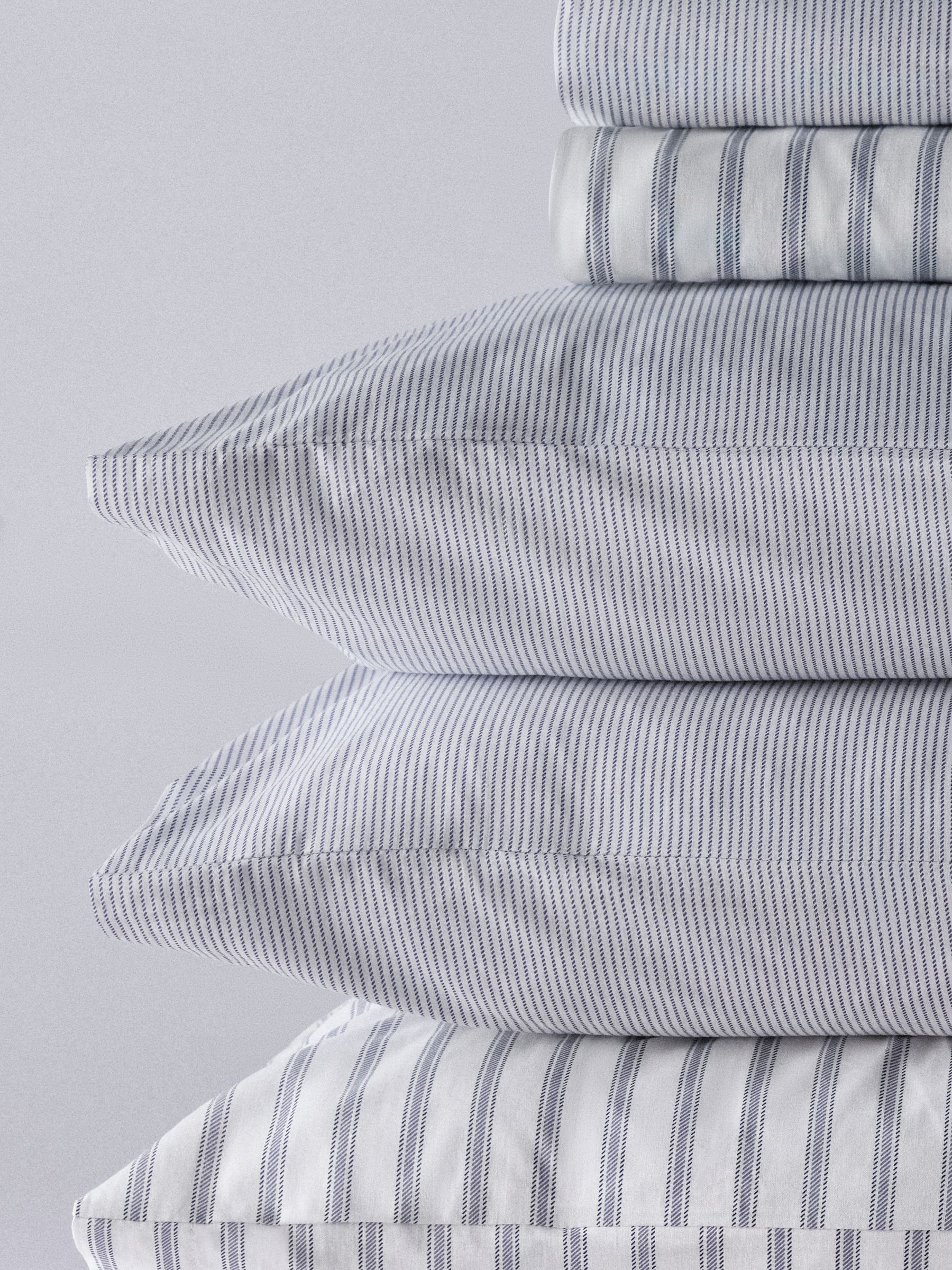 The Set Set of 2 Navy Stripe Pillowcase and Fitted Sheet - Image 6 of 6 The Set Set of 2 Navy Stripe Pillowcase and Fitted Sheet - Image 6 of 6