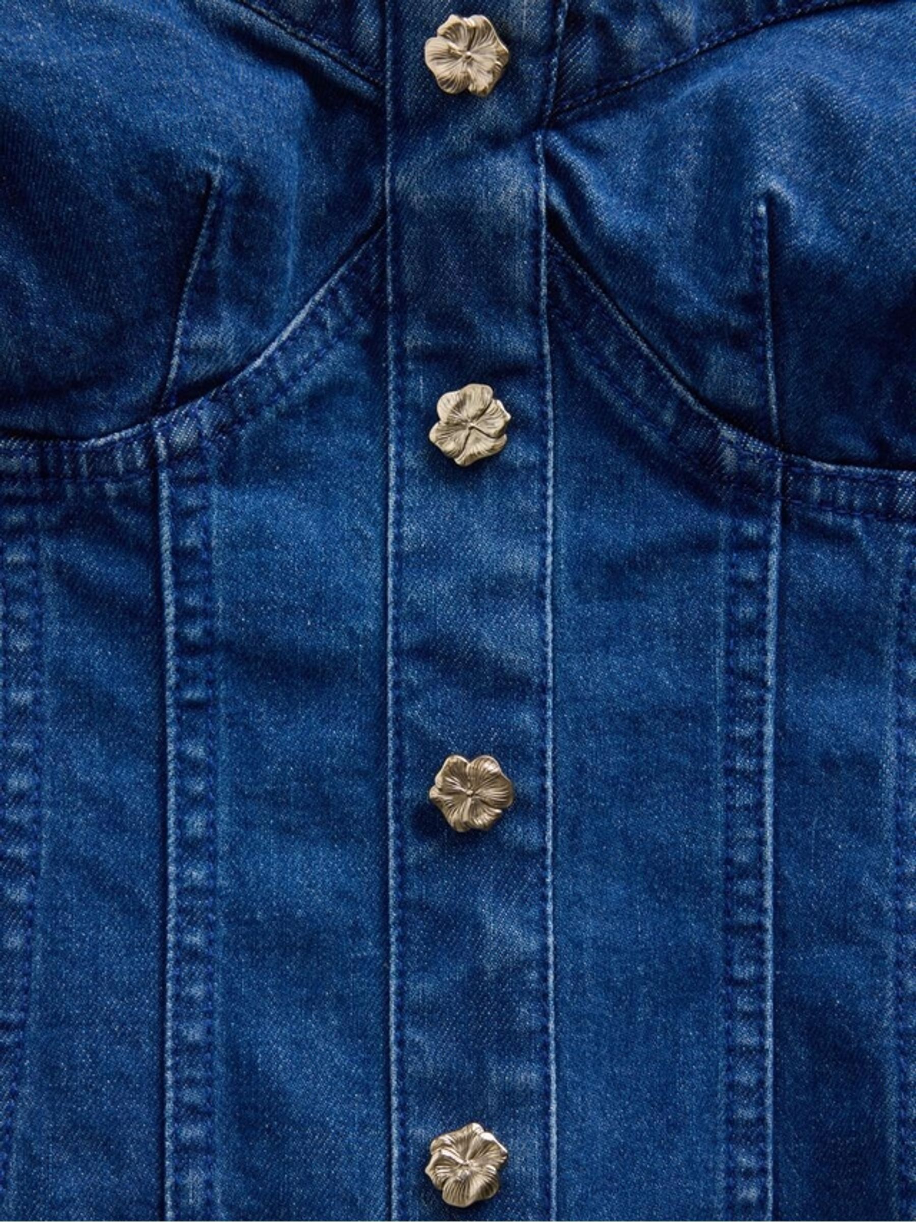 Gap x Harlem's Fashion Row Mid Wash Denim Corset Top - Image 7 of 7