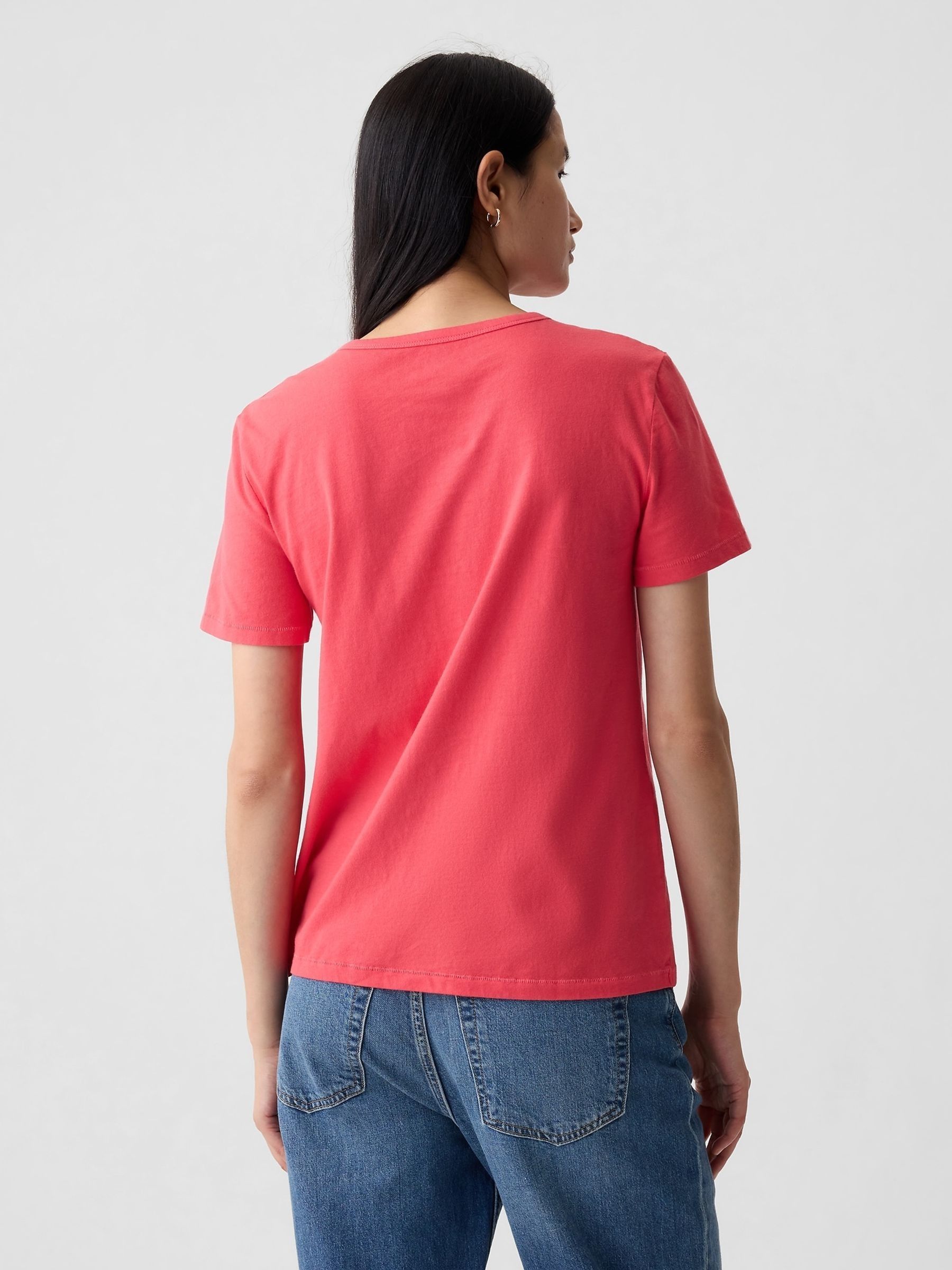 Pink Cotton Short Sleeve Vintage Crew Neck T-Shirt - Image 2 of 4