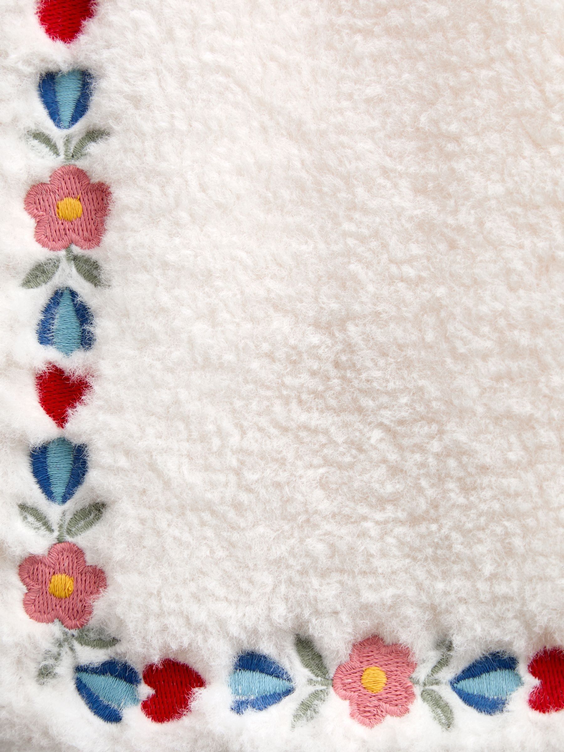 Ivory Flower Embroidered Fleece Gilet - Image 4 of 4