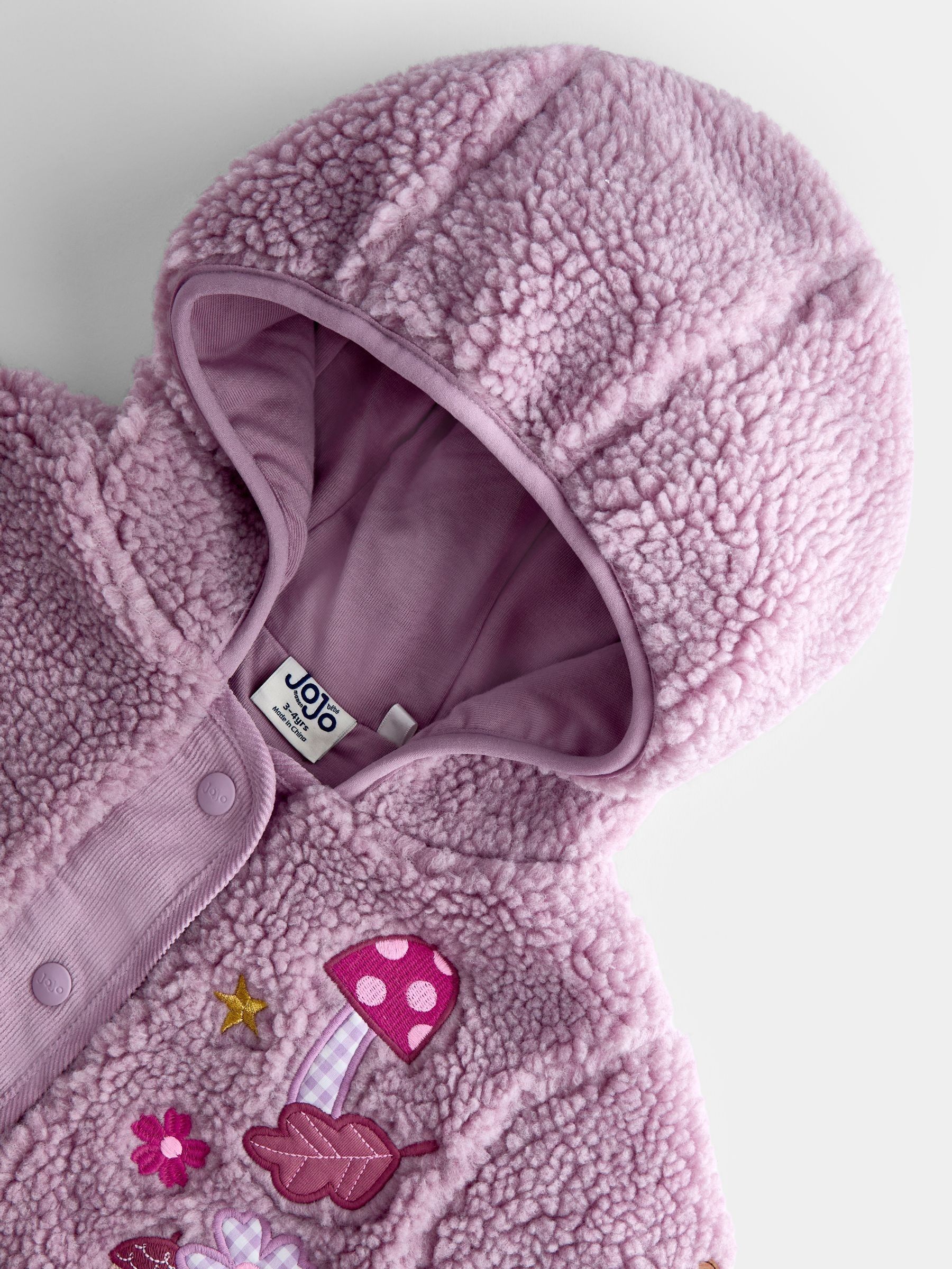 Lilac Purple Fairy Appliqué Borg Fleece Hoodie - Image 3 of 5