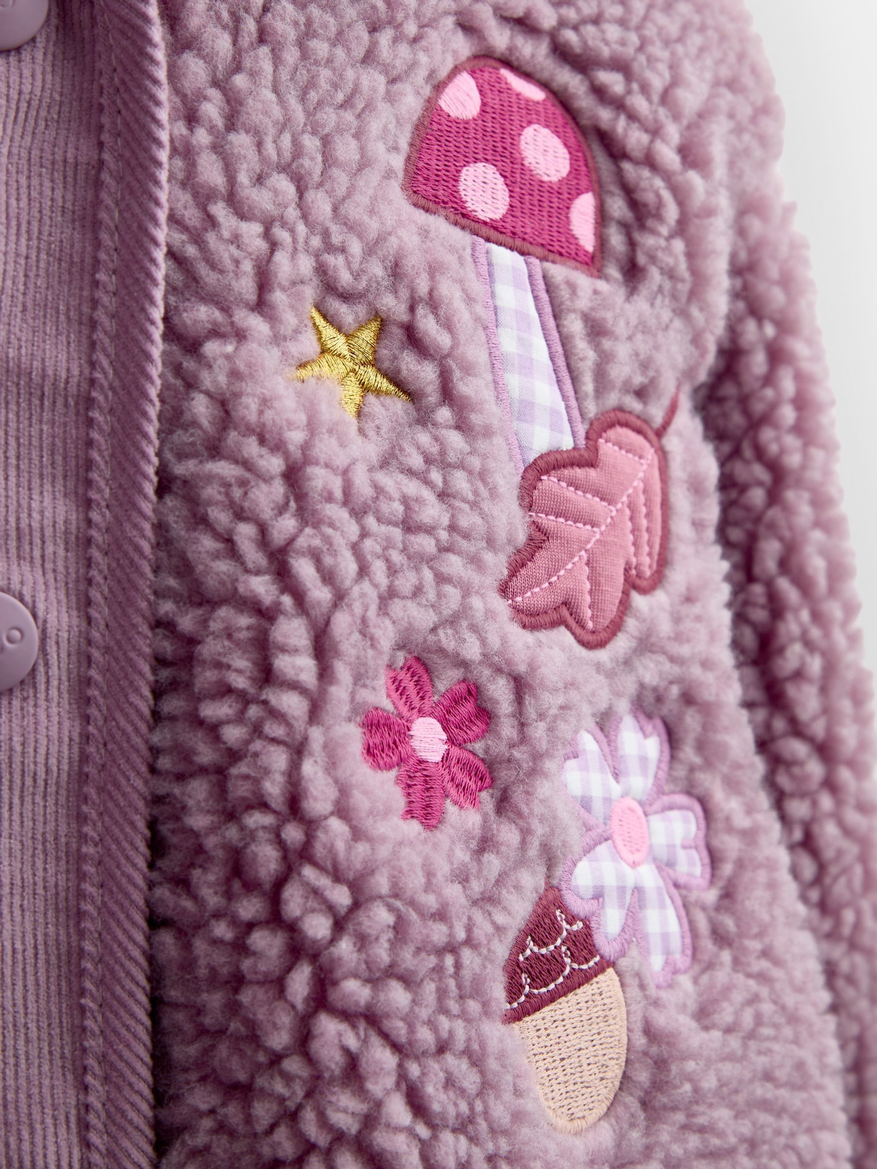 Lilac Purple Fairy Appliqué Borg Fleece Hoodie - Image 4 of 5
