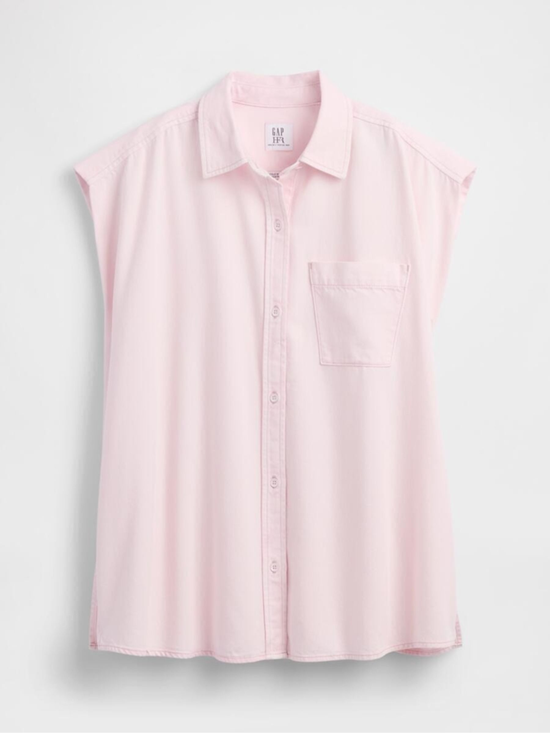 Gap x Harlem's Fashion Row Pink Denim Wide Shoulder Shirt - Image 8 of 9