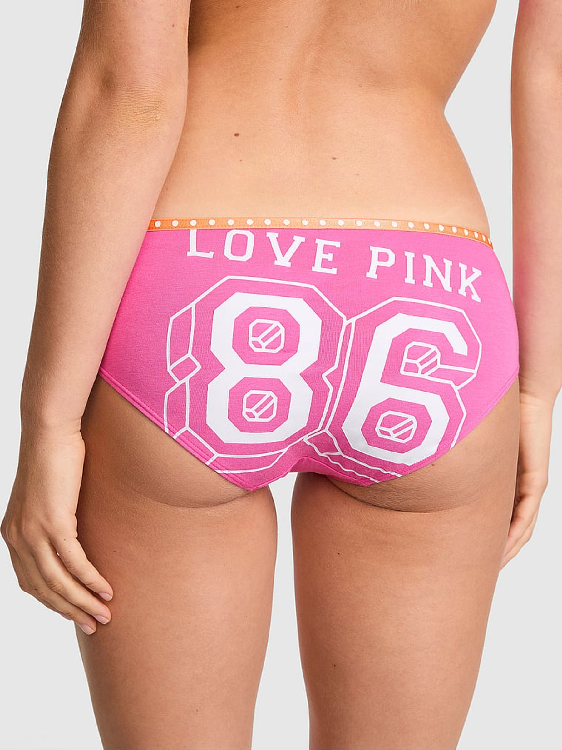 Sizzling Strawberry Pink Hipster Cotton Mini Logo Knickers - Image 2 of 2
