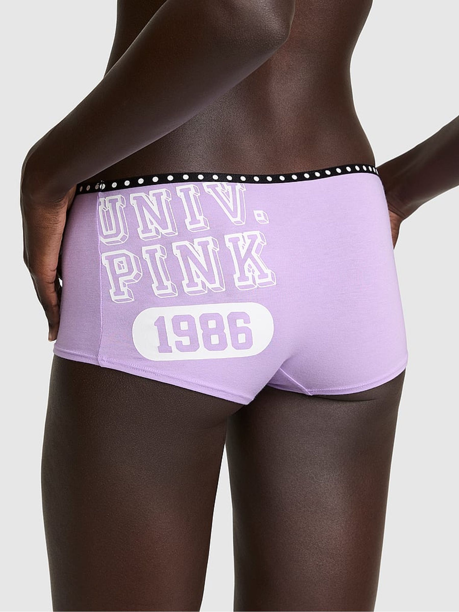 Lilac Purple Crush Short Cotton Mini Logo Knickers - Image 2 of 2