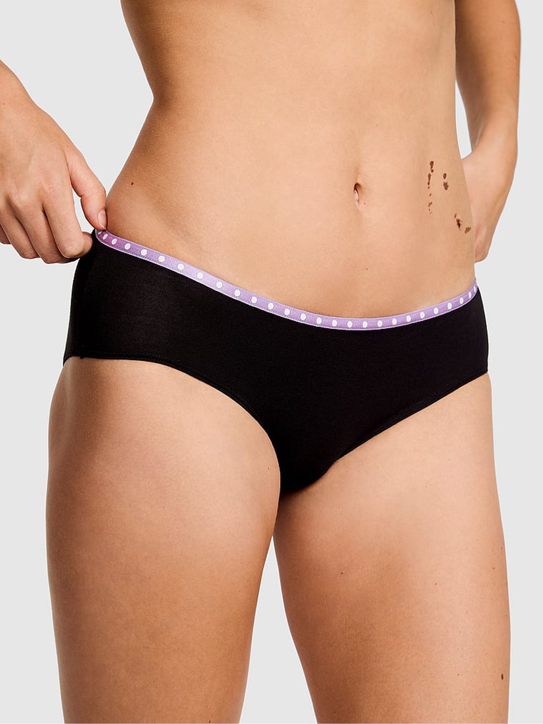 Black Love Pink Hipster Cotton Mini Logo Knickers - Image 1 of 2 Black Love Pink Hipster Cotton Mini Logo Knickers - Image 1 of 2