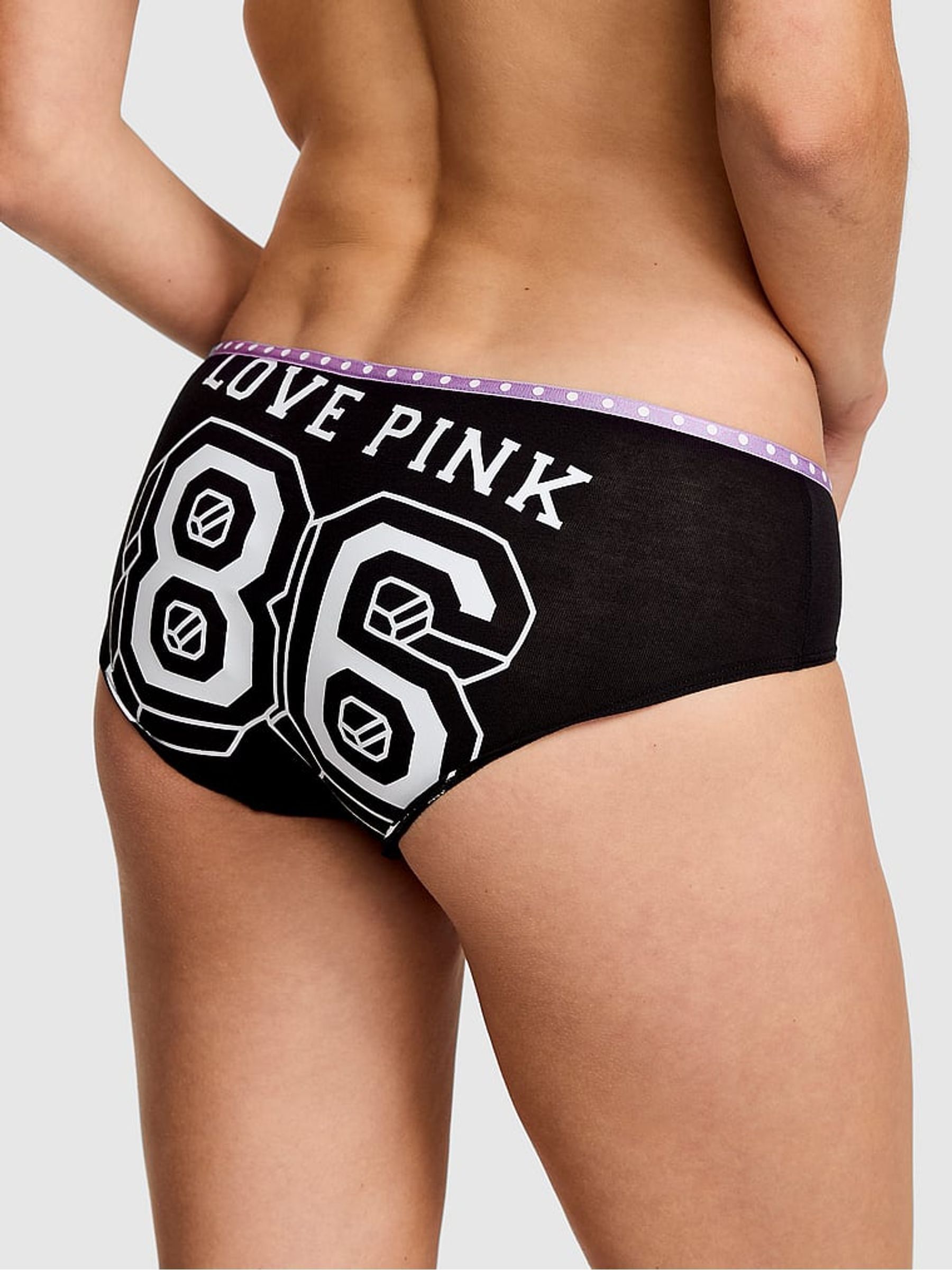 Black Love Pink Hipster Cotton Mini Logo Knickers - Image 2 of 2 Black Love Pink Hipster Cotton Mini Logo Knickers - Image 2 of 2