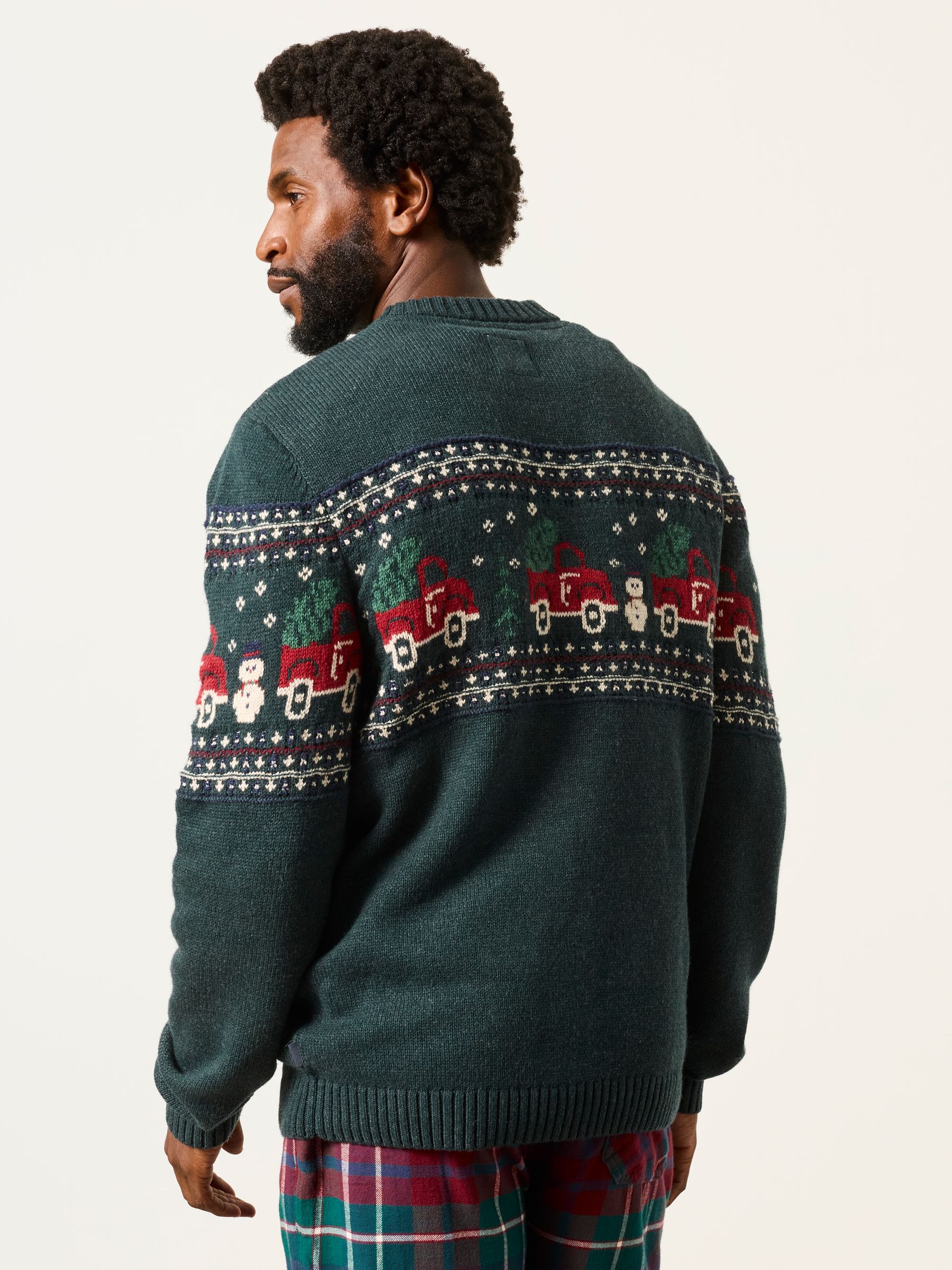 Green Car Crew Neck Christmas Jumper - Image 2 of 7 Green Car Crew Neck Christmas Jumper - Image 2 of 7