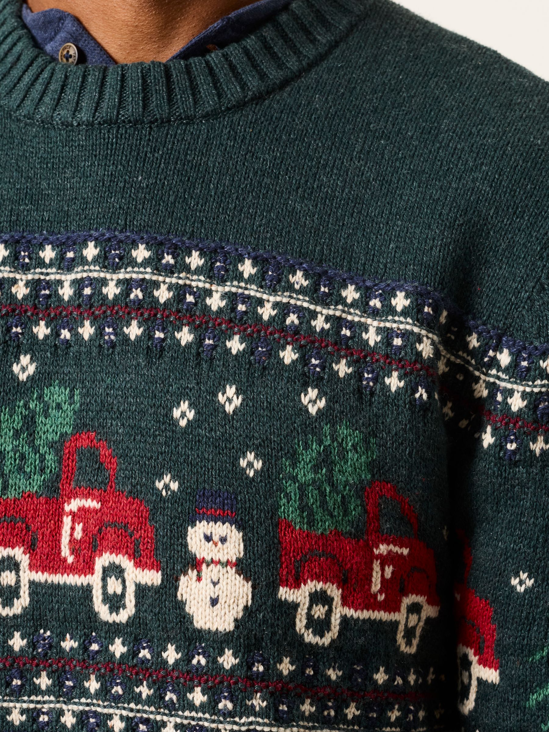 Green Car Crew Neck Christmas Jumper - Image 3 of 7